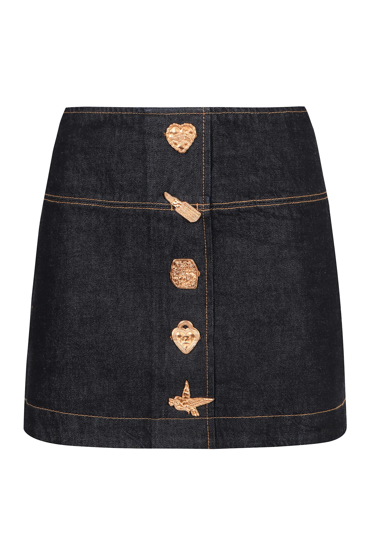 Zimmermann Crush Denim Mini Skirt In Blue