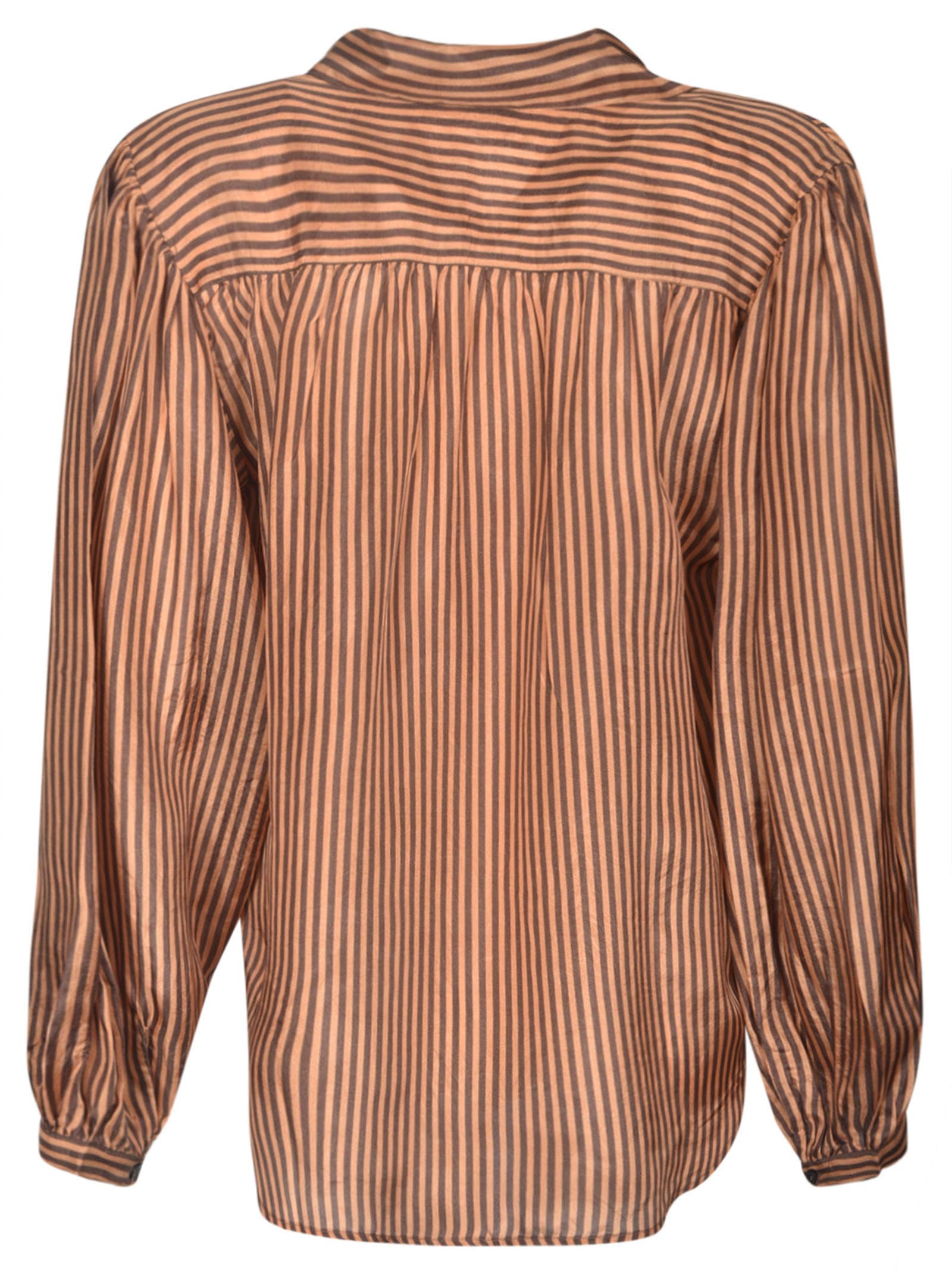 Shop Mes Demoiselles Pinstripe Shirt In Brown