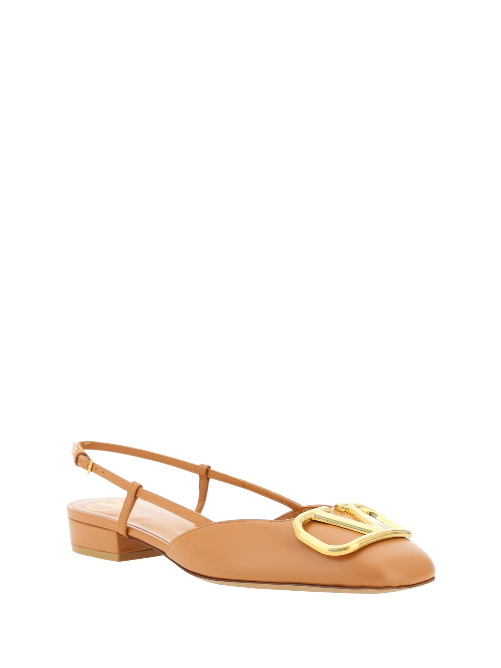 Shop Valentino Vlogo Ballerinas In Almond Beige