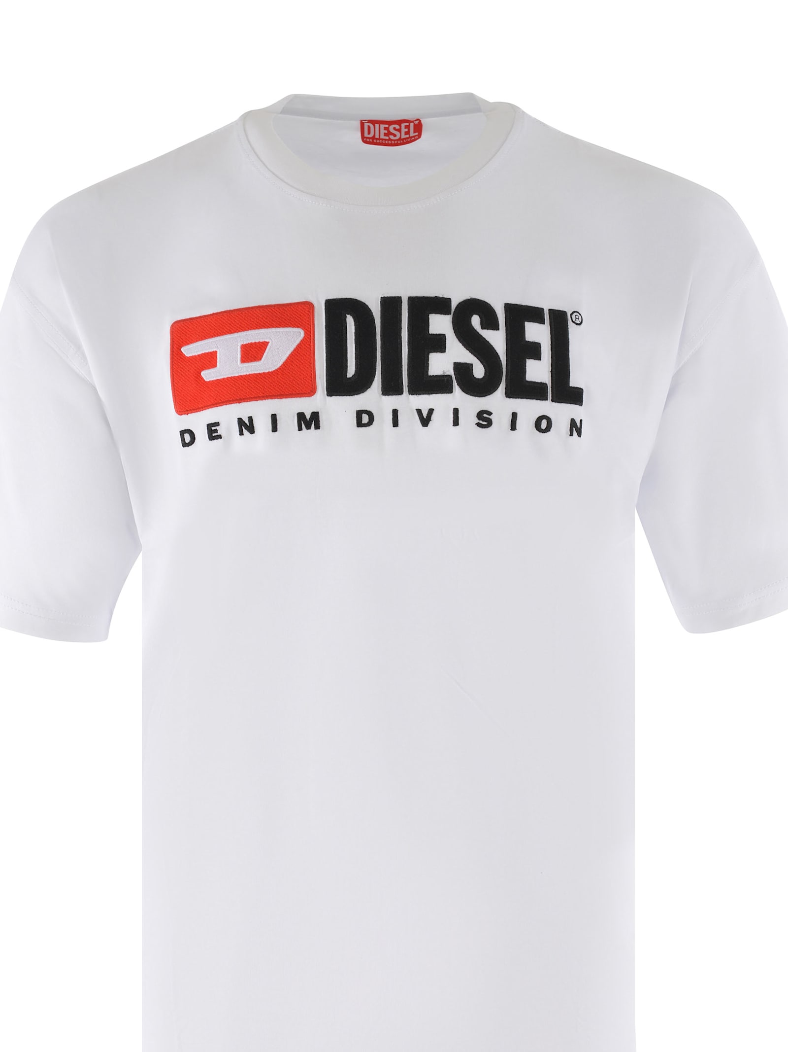 Diesel T-boxt-div Logo Printed T-shirt In White