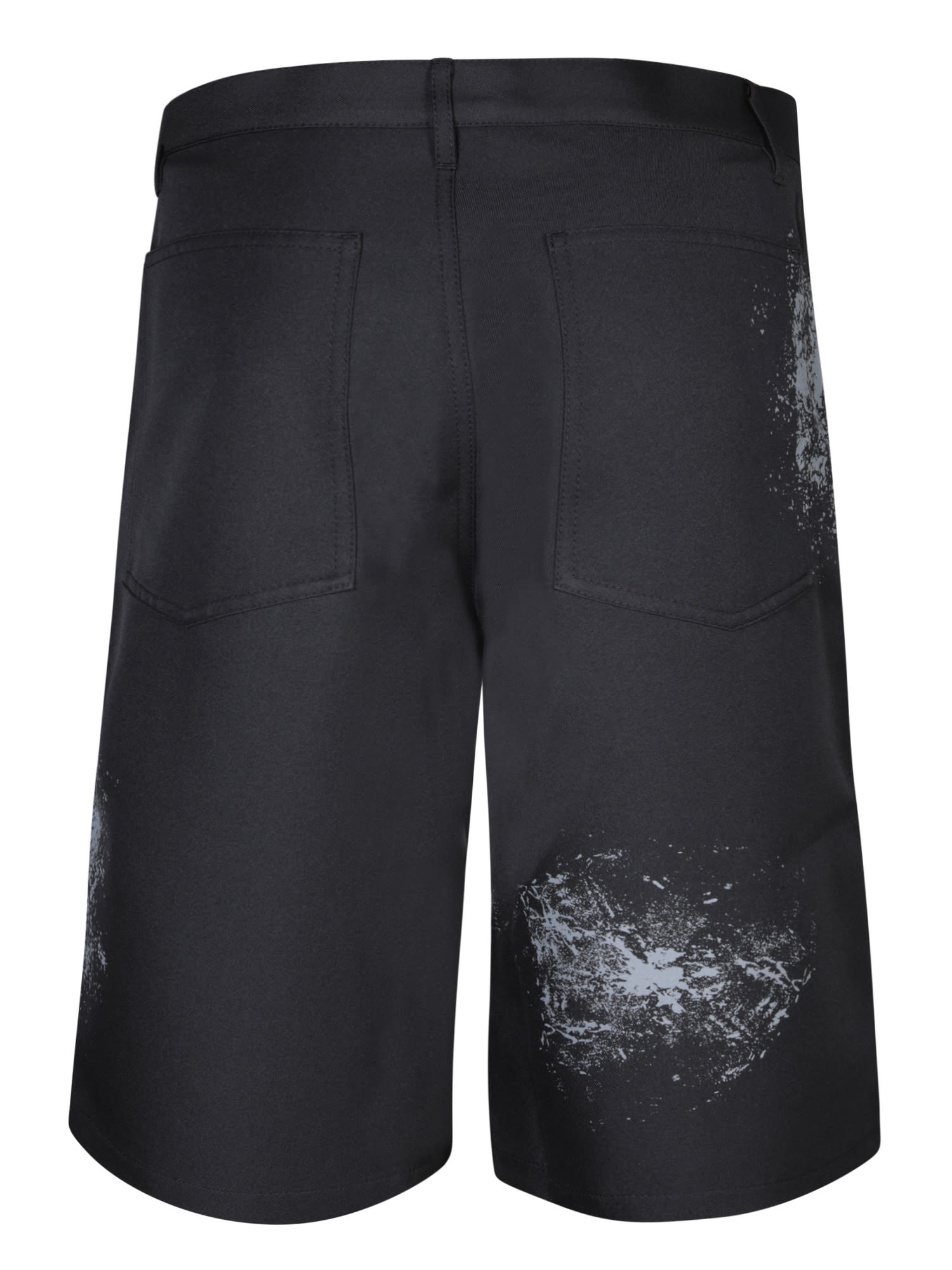 Shop Comme Des Garçons Shirt Hand Print Black Bermuda Shorts