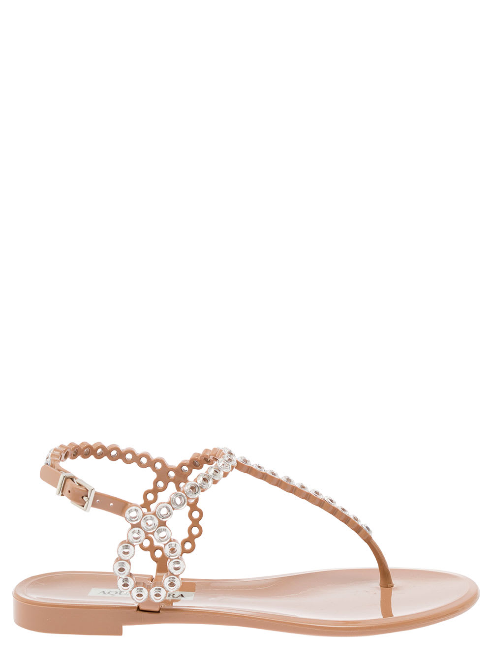 Almost Bare Crystal Jelly Sandal Flat
