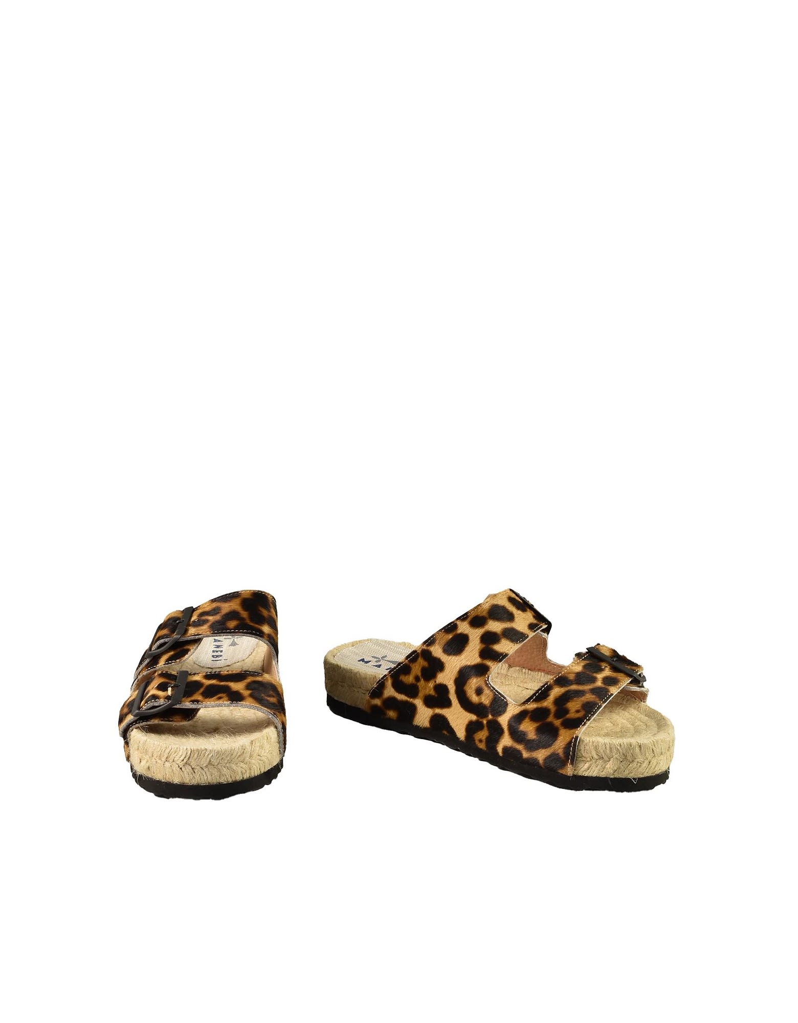 Manebi Womens Animal Print Slide Sandals