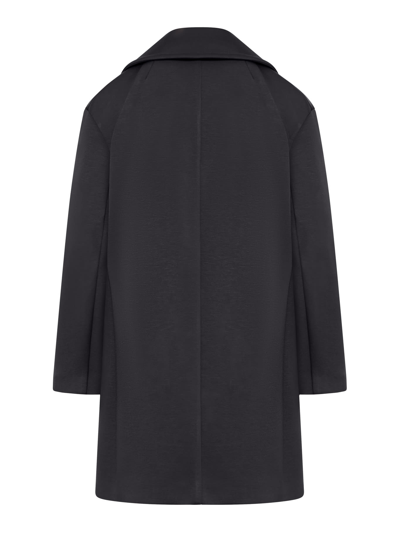 Shop 's Max Mara Scuba Jersey Pea Coat In Black