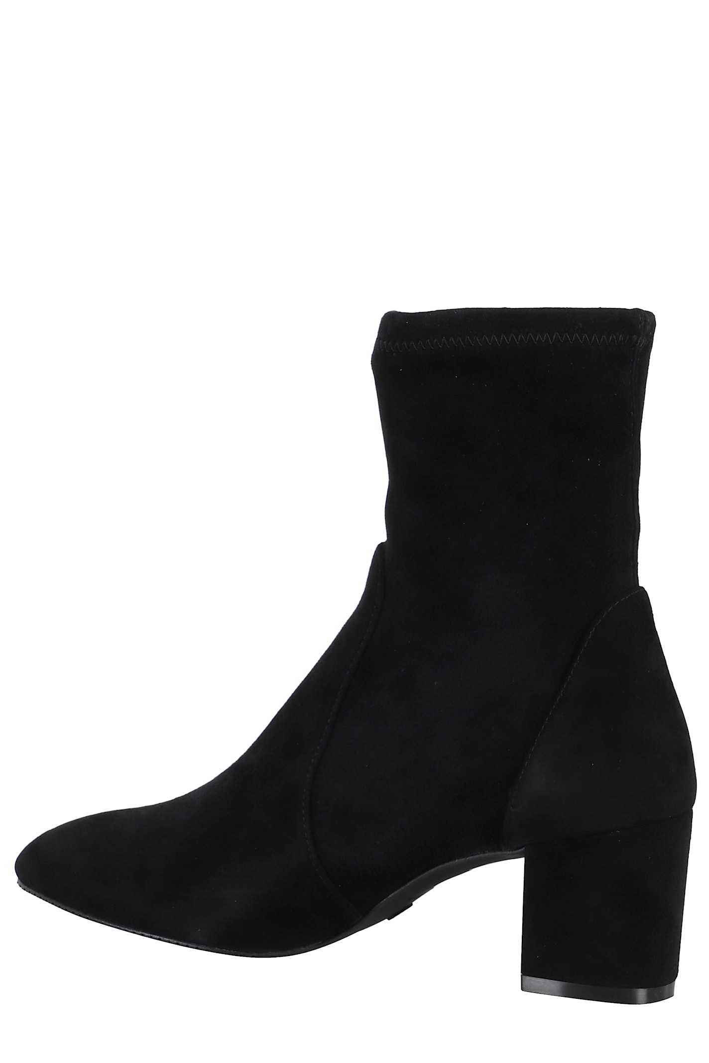 Stuart Weitzman Yuliana 60 Suede Leather Ankle Boot In Black