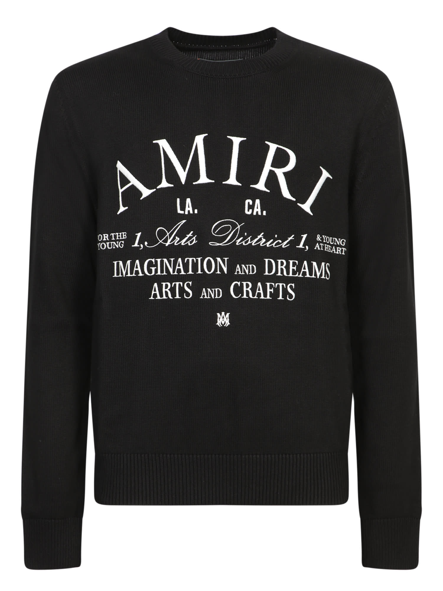 Shop Amiri Arts District Crew Black Sweatshirt