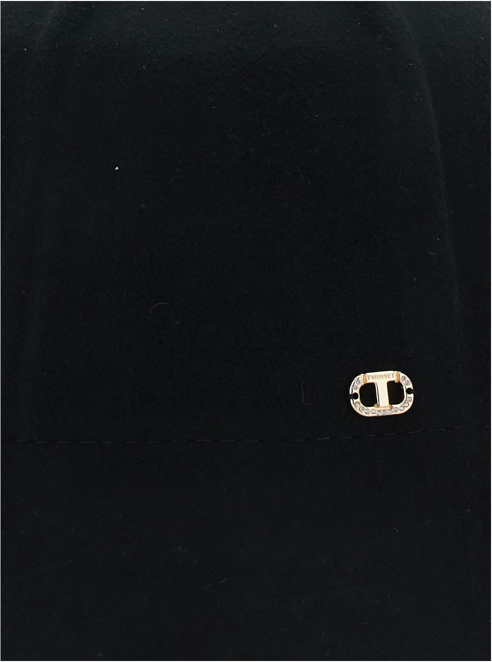 Twinset Black Solid Logo Bucket Hat In Black