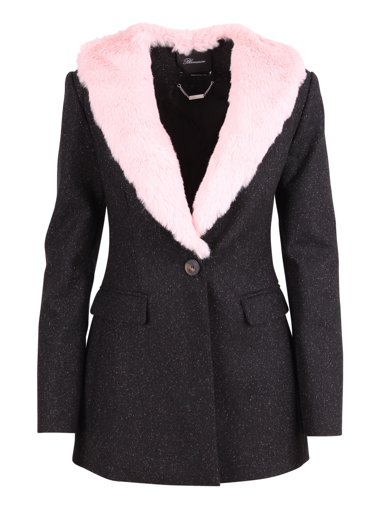 Blumarine Wool Faux Fur Jacket