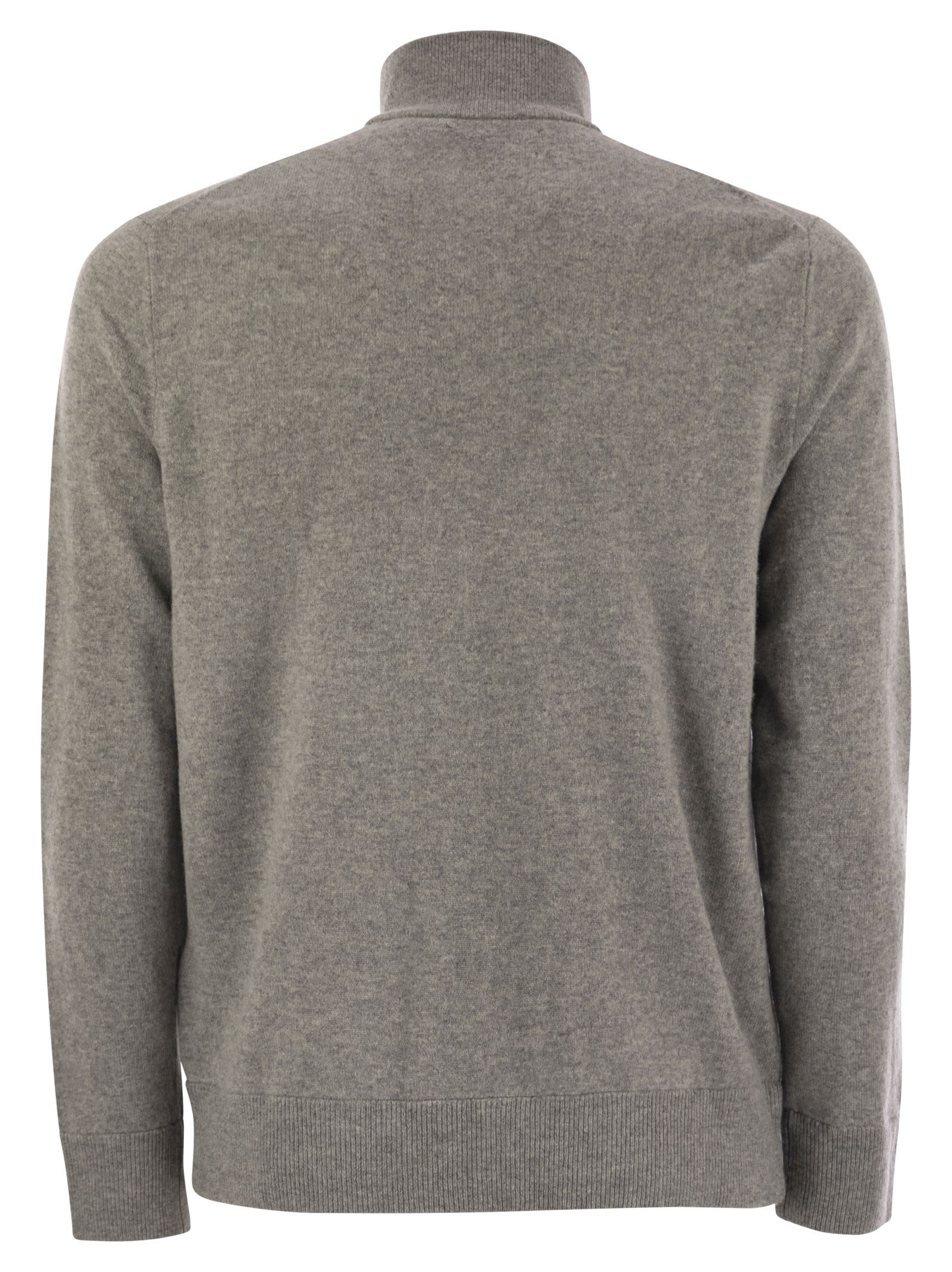 Polo Ralph Lauren Wool Sweater With Zip In Gray