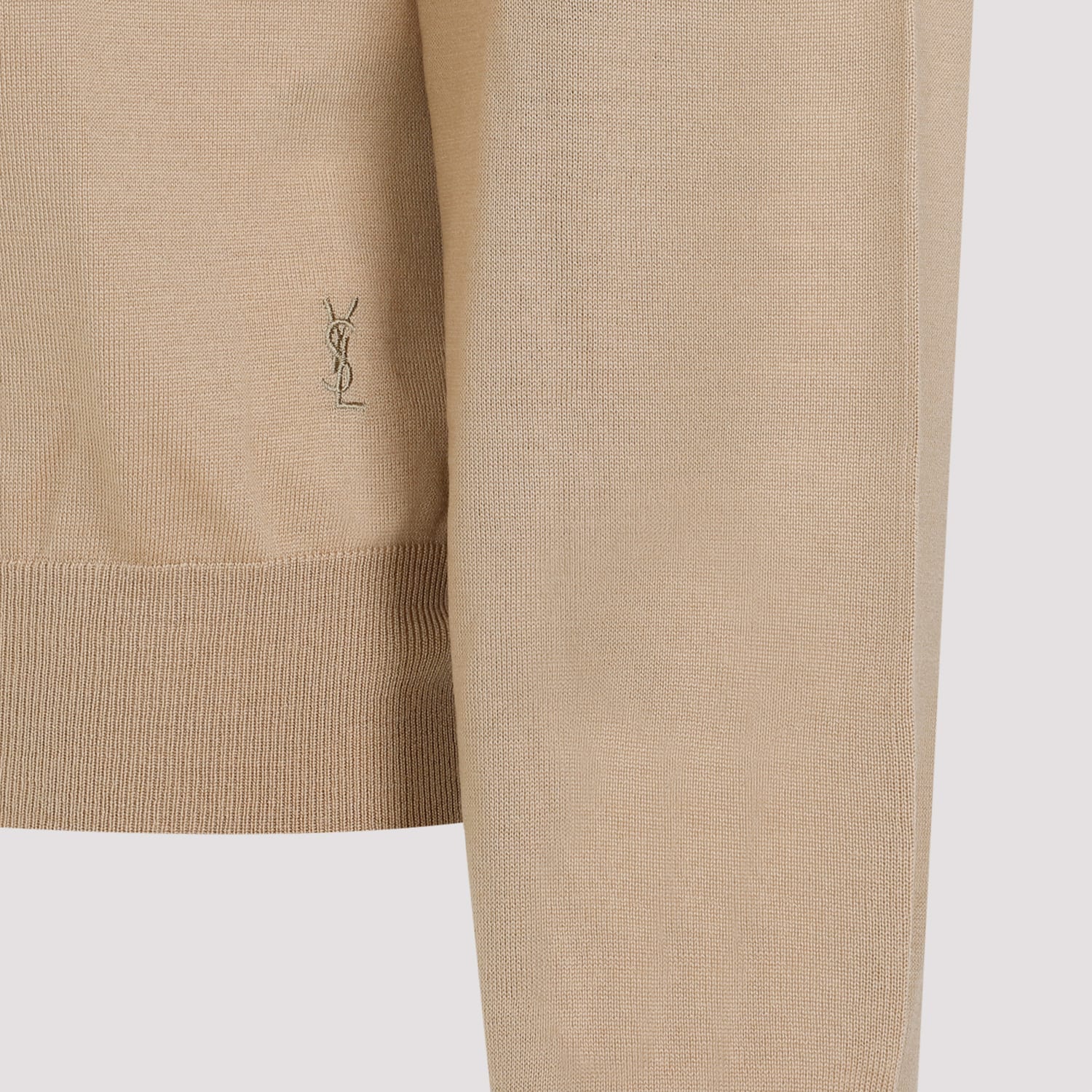 Shop Saint Laurent Wool Sweater In Camel