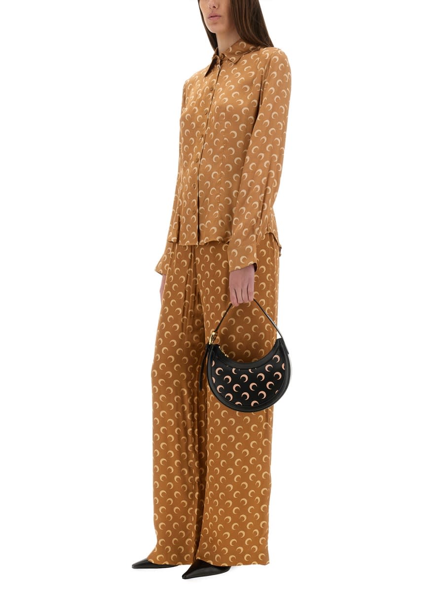 Marine Serre Wide-leg Trousers With Elastic Waistband