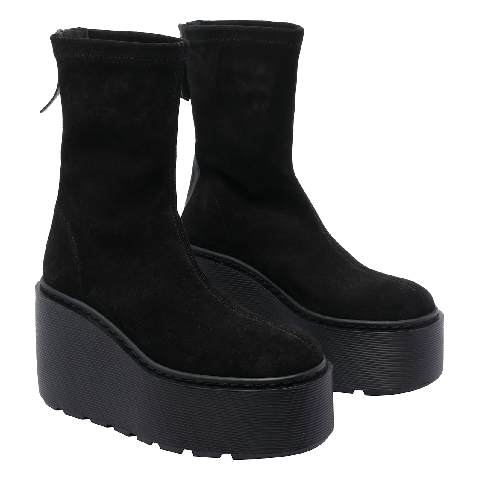 Vic Matie 100mm Stripy Platform Boots In Black