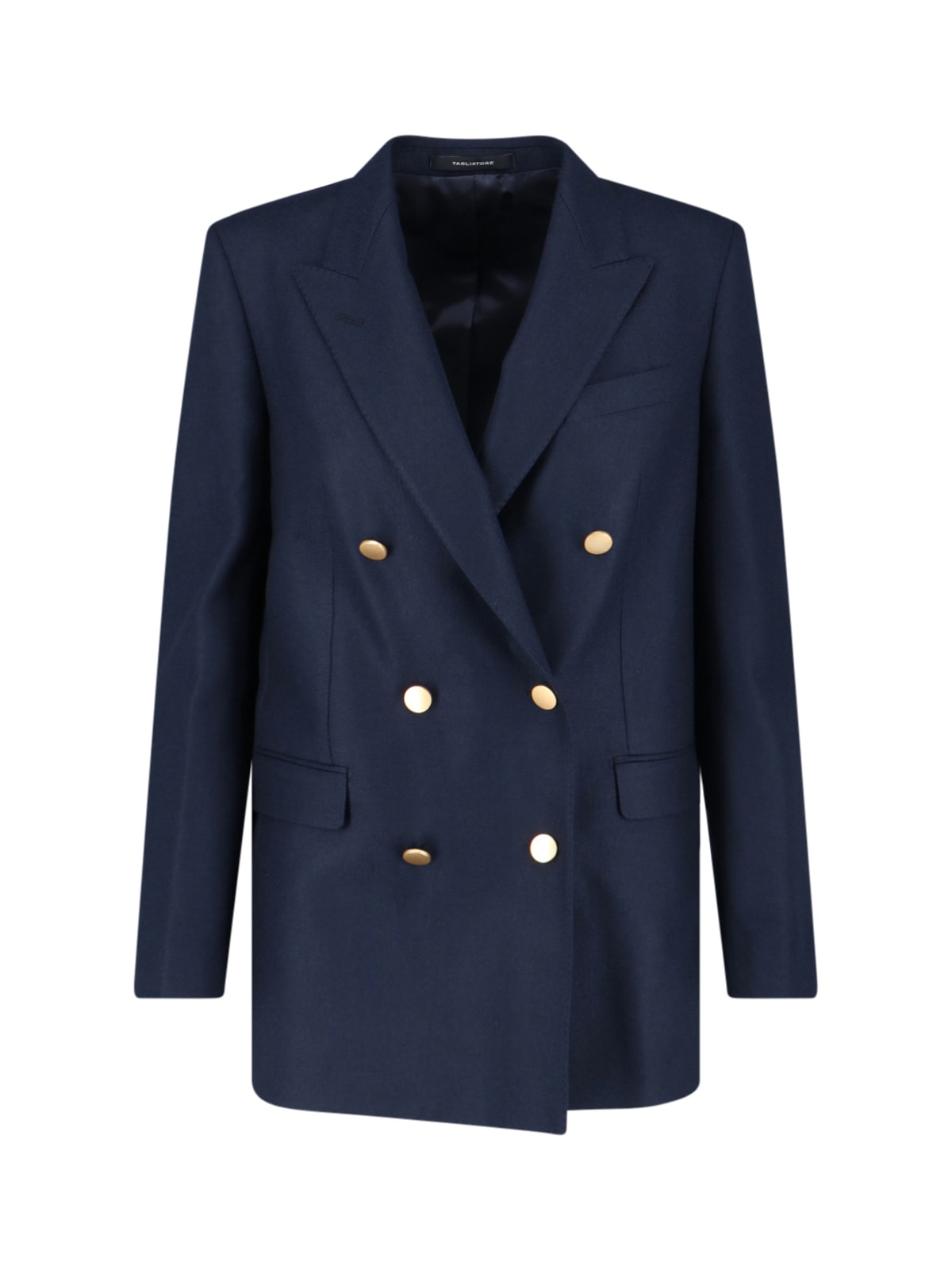 Tagliatore Tailored Double-breasted Jacket With Gold Buttons In Blue