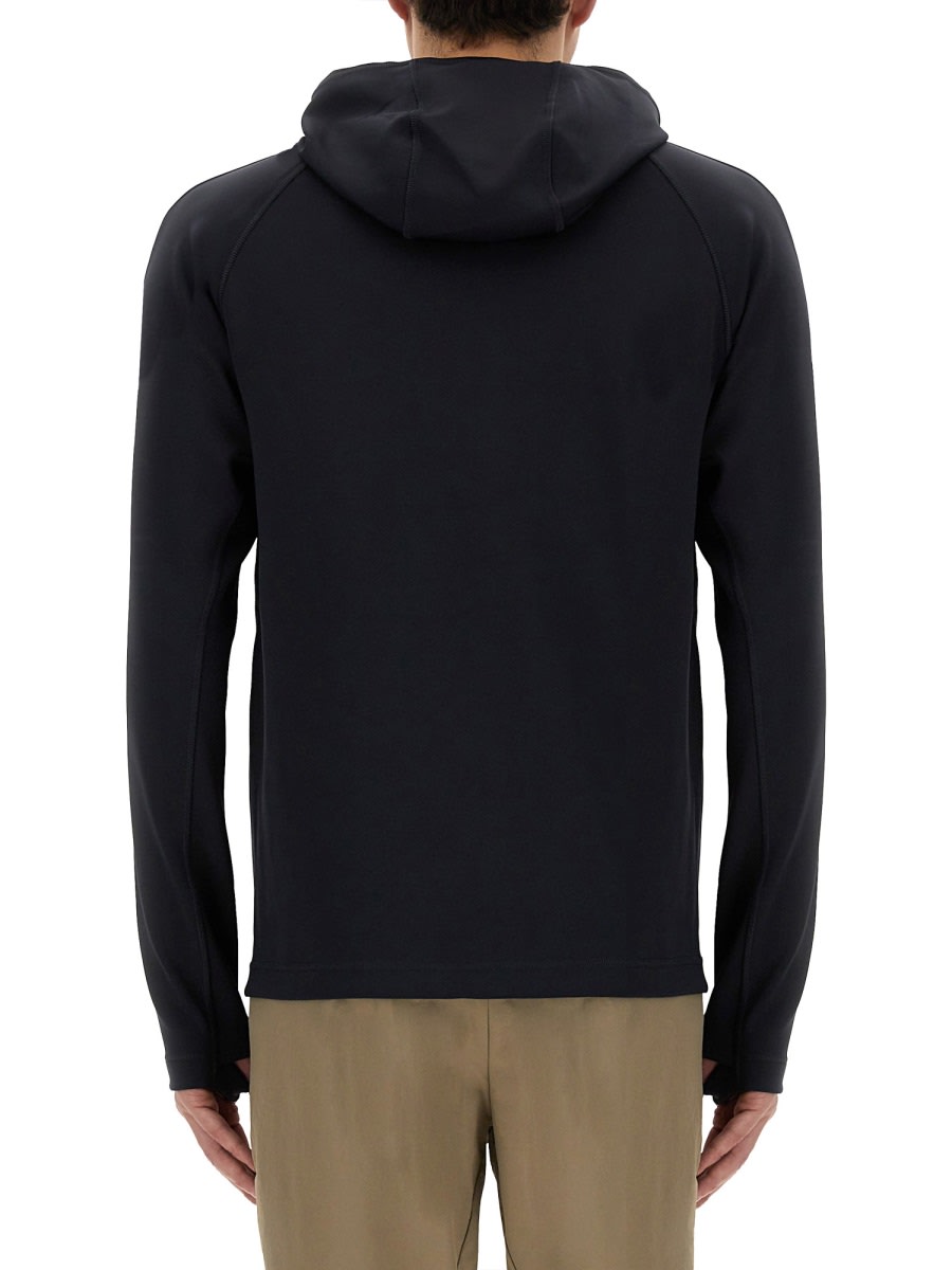 Hugo Boss Active Stretch Zip-up Hoodie In Black