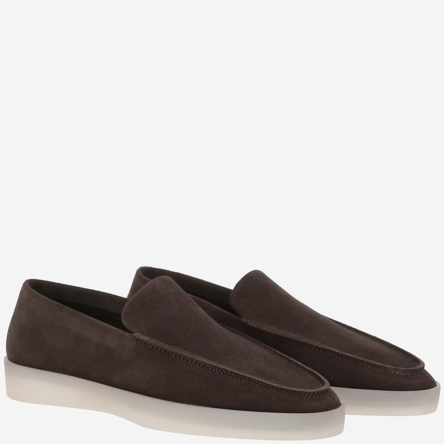 Shop Fear Of God Leather Slip-on Loafer In Dark Brown