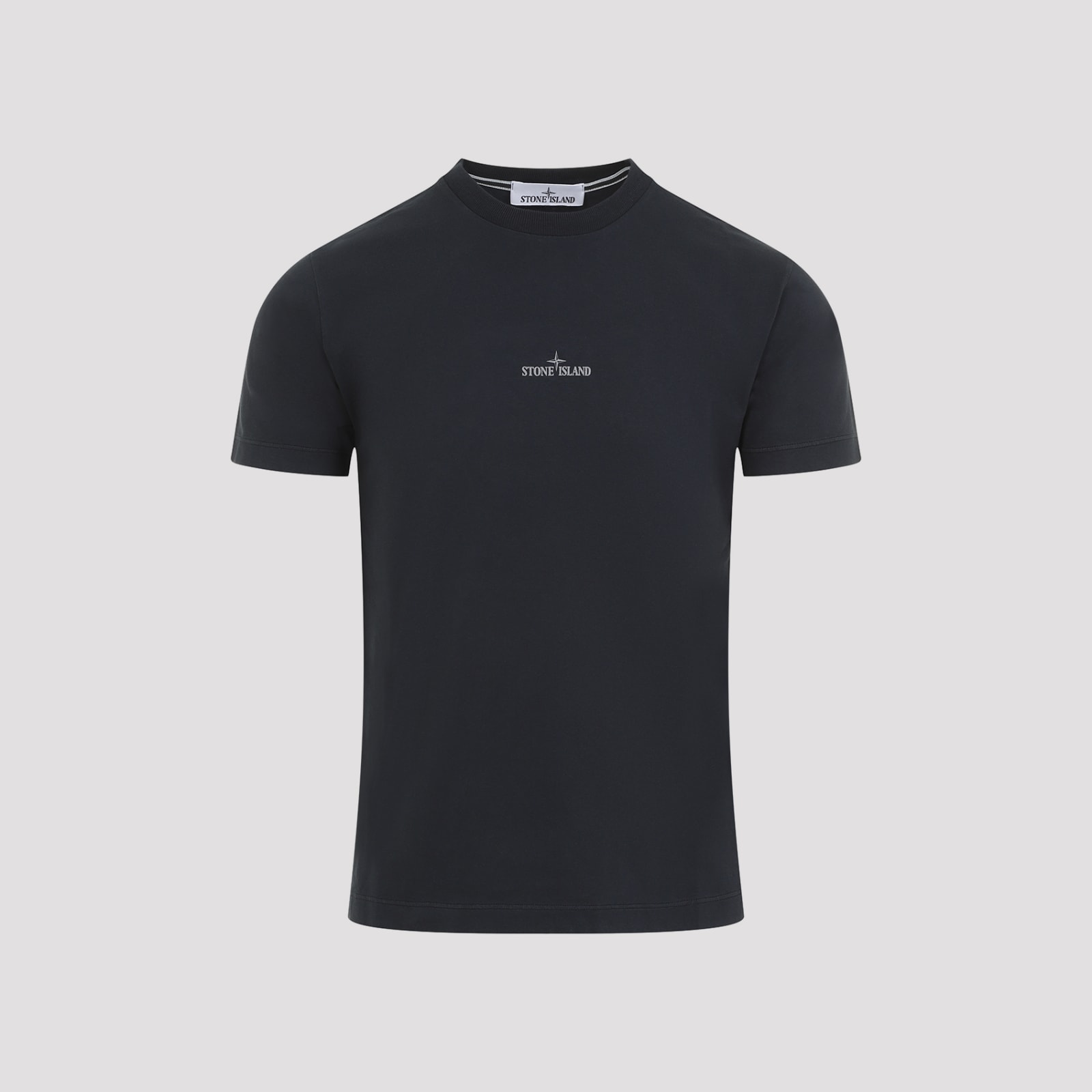 Shop Stone Island Cotton T-shirt In Navy Blue