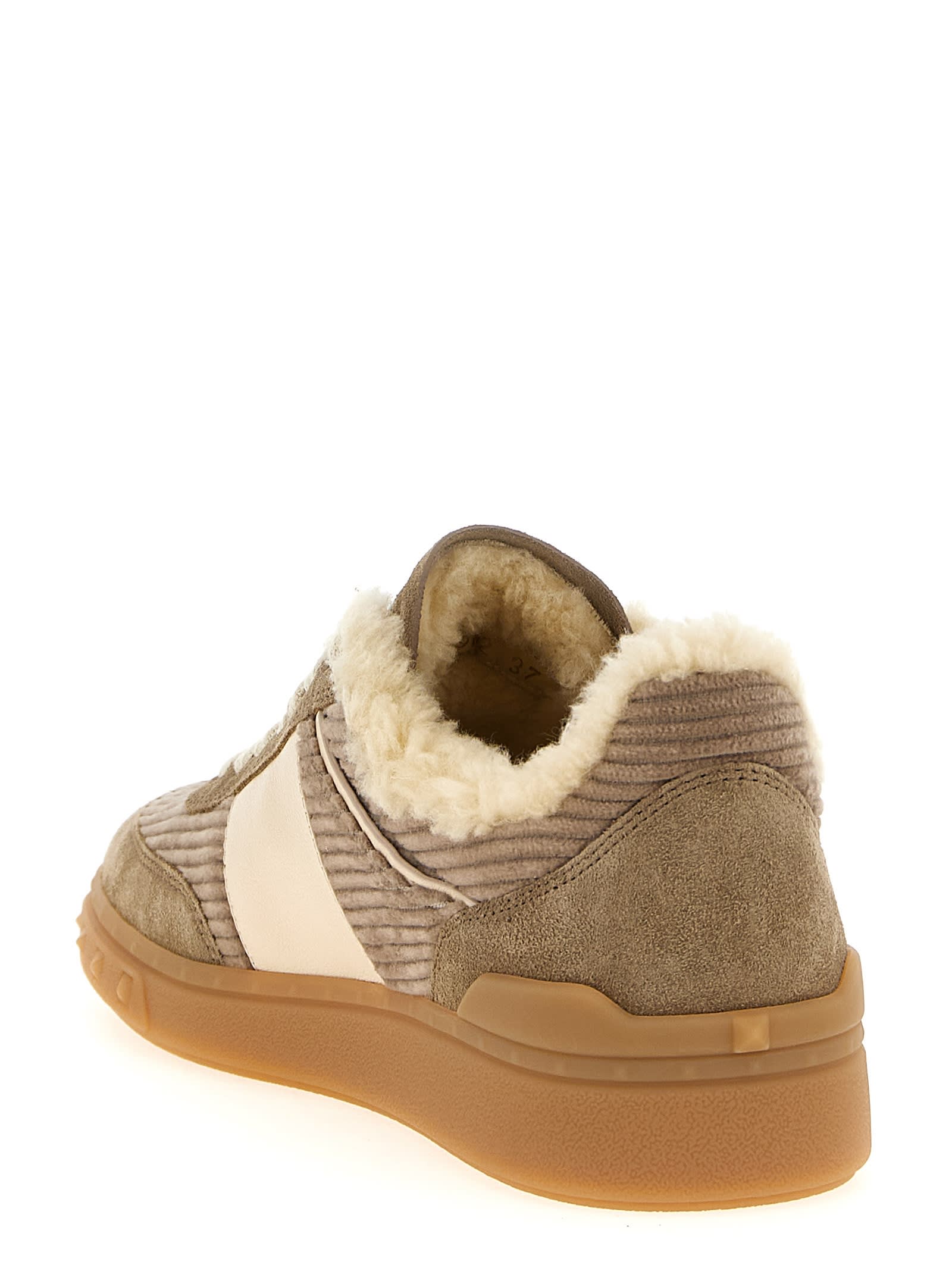 Valentino Suede High-top Sneakers Rubber Sole In Brown