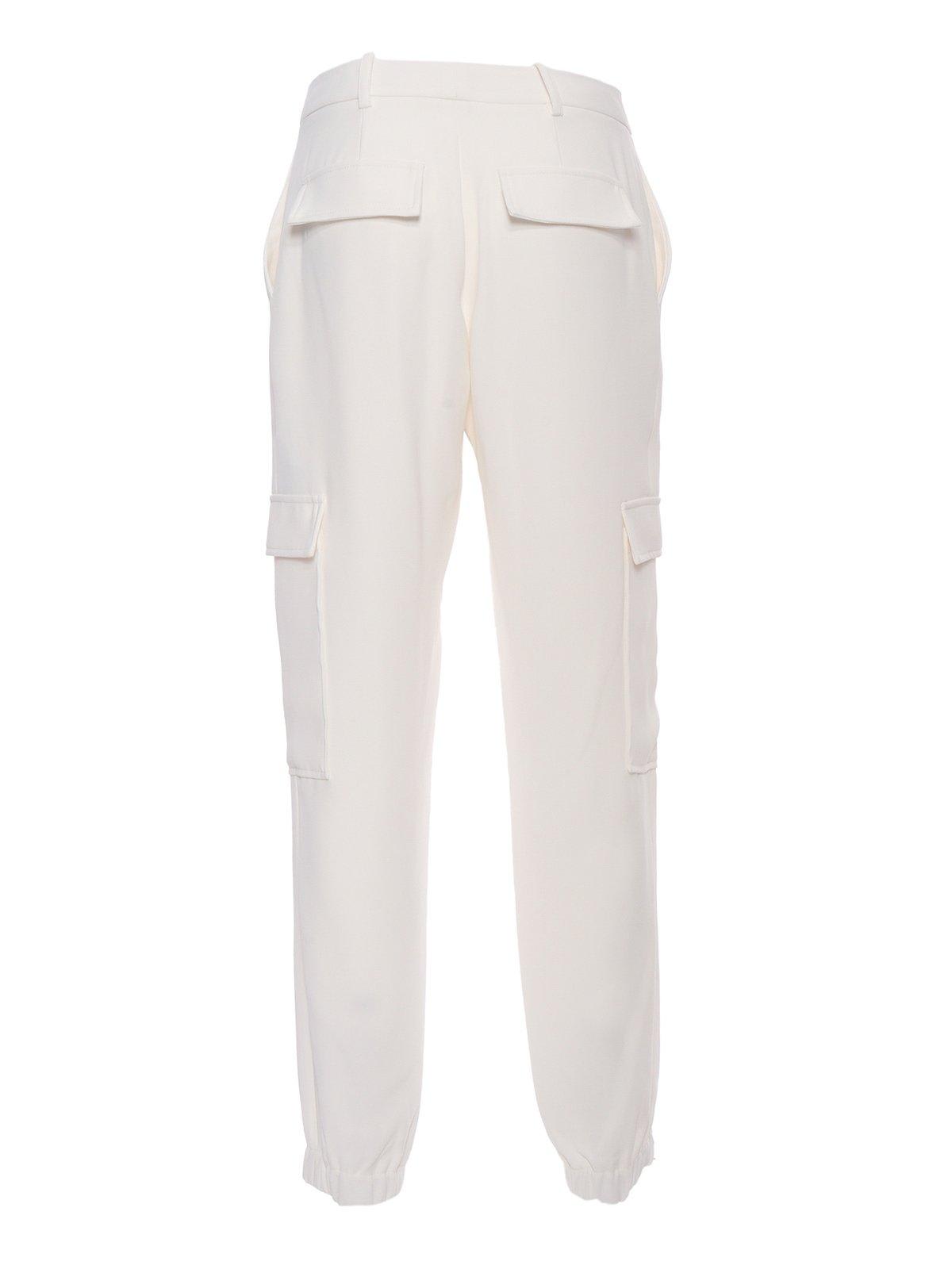 Shop P.a.r.o.s.h Elasticated Ankle Tapered Trousers In White