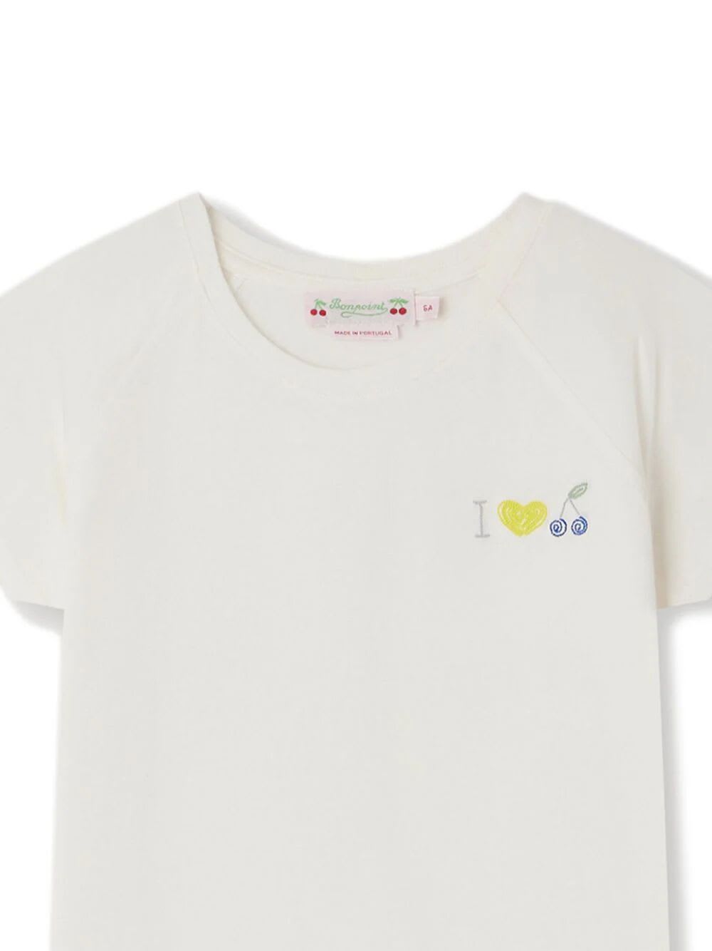 Shop Bonpoint T-shirt Asmae In White Milk