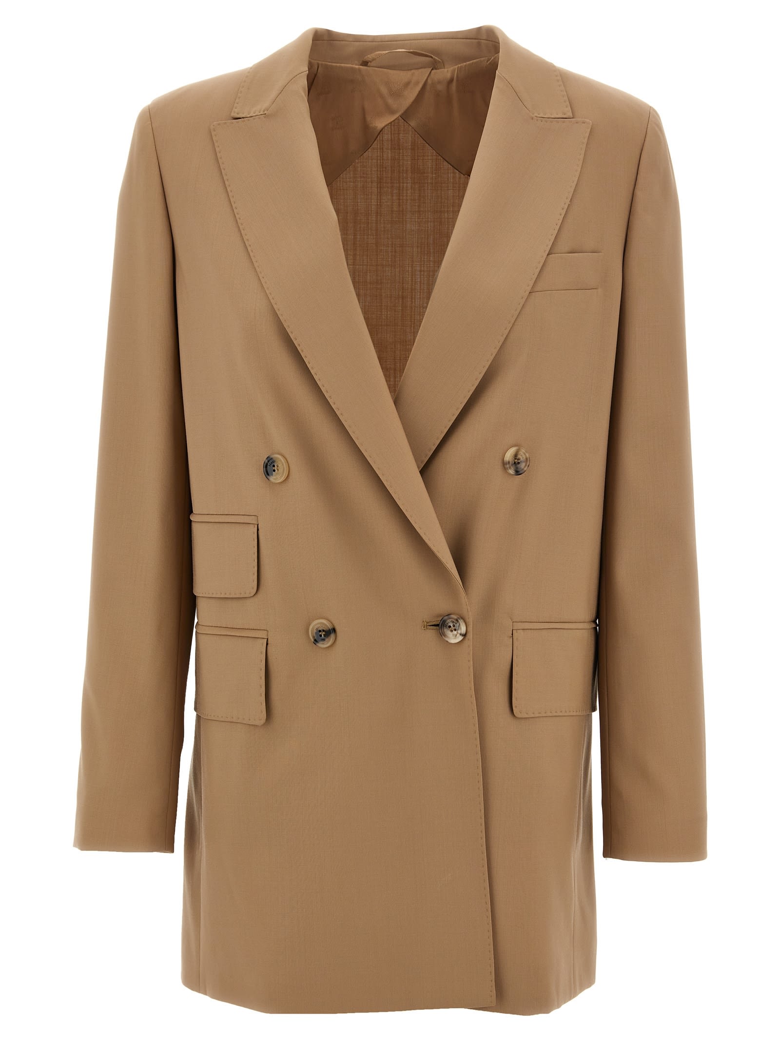 Shop Max Mara Nebbie Blazer In Beige