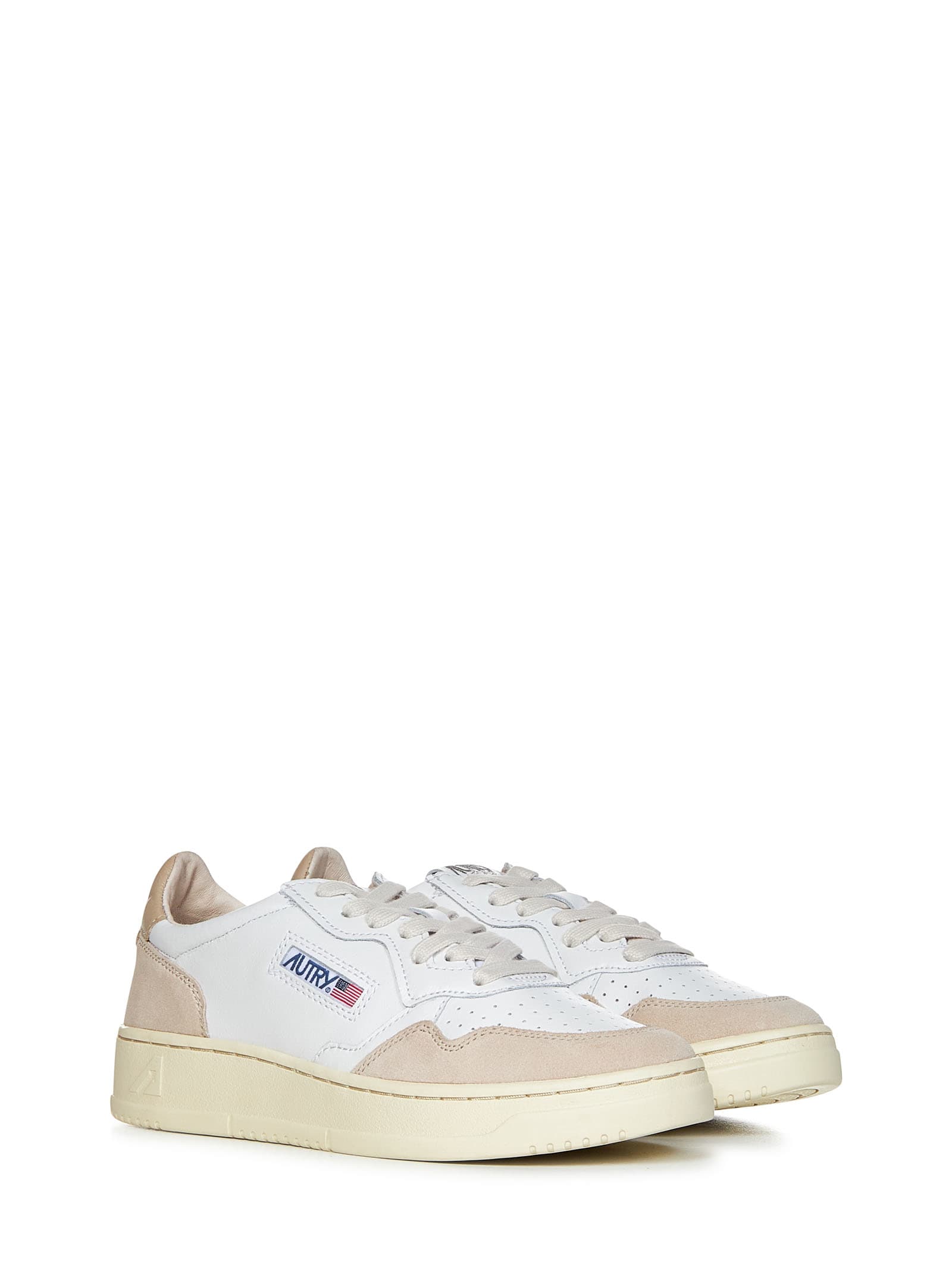 Shop Autry Medalist Low Sneakers In Beige