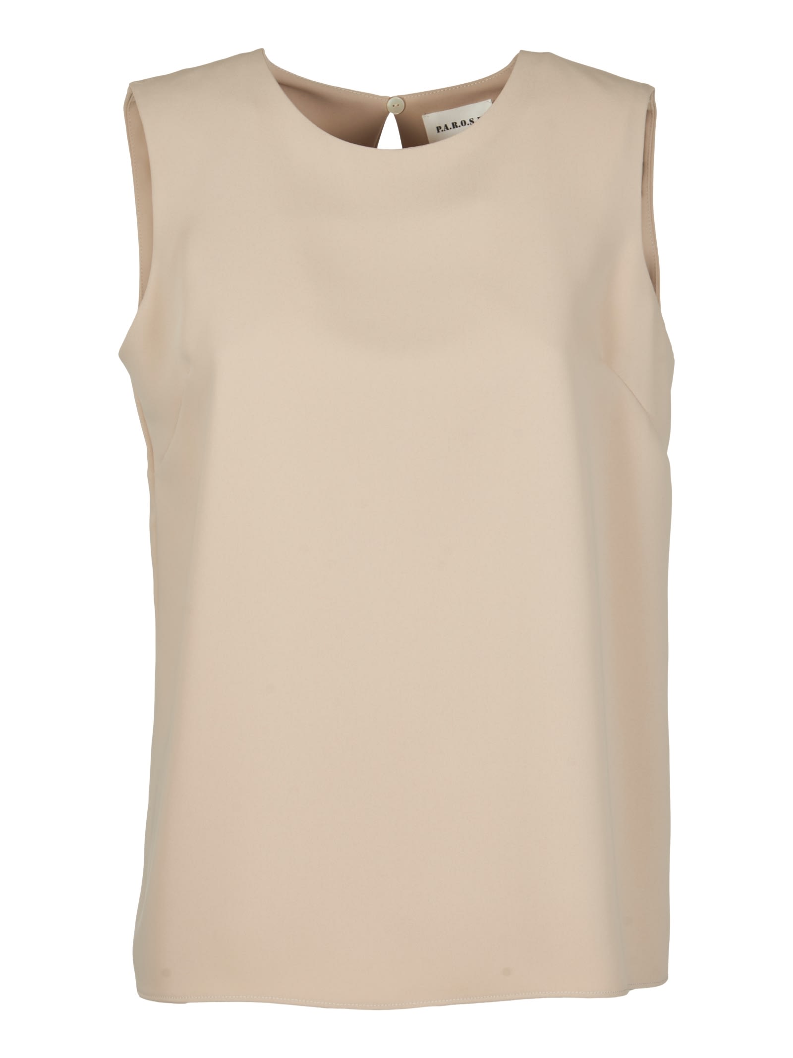 P.A.R.O.S.H CADY ROUND-NECK SLEEVELESS BLOUSE 