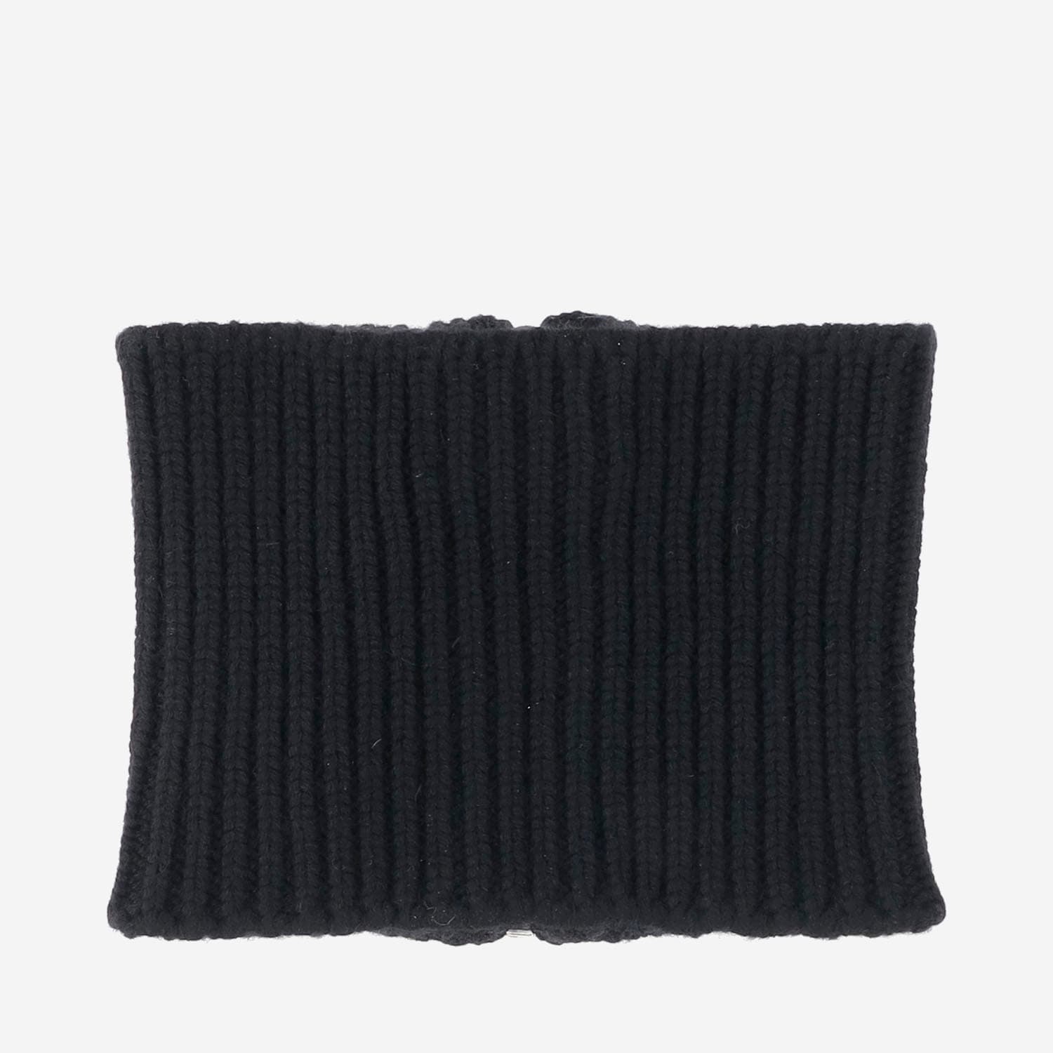 Sa Su Phi Zip-front Ribbed Neck Warmer Scarf In Blue