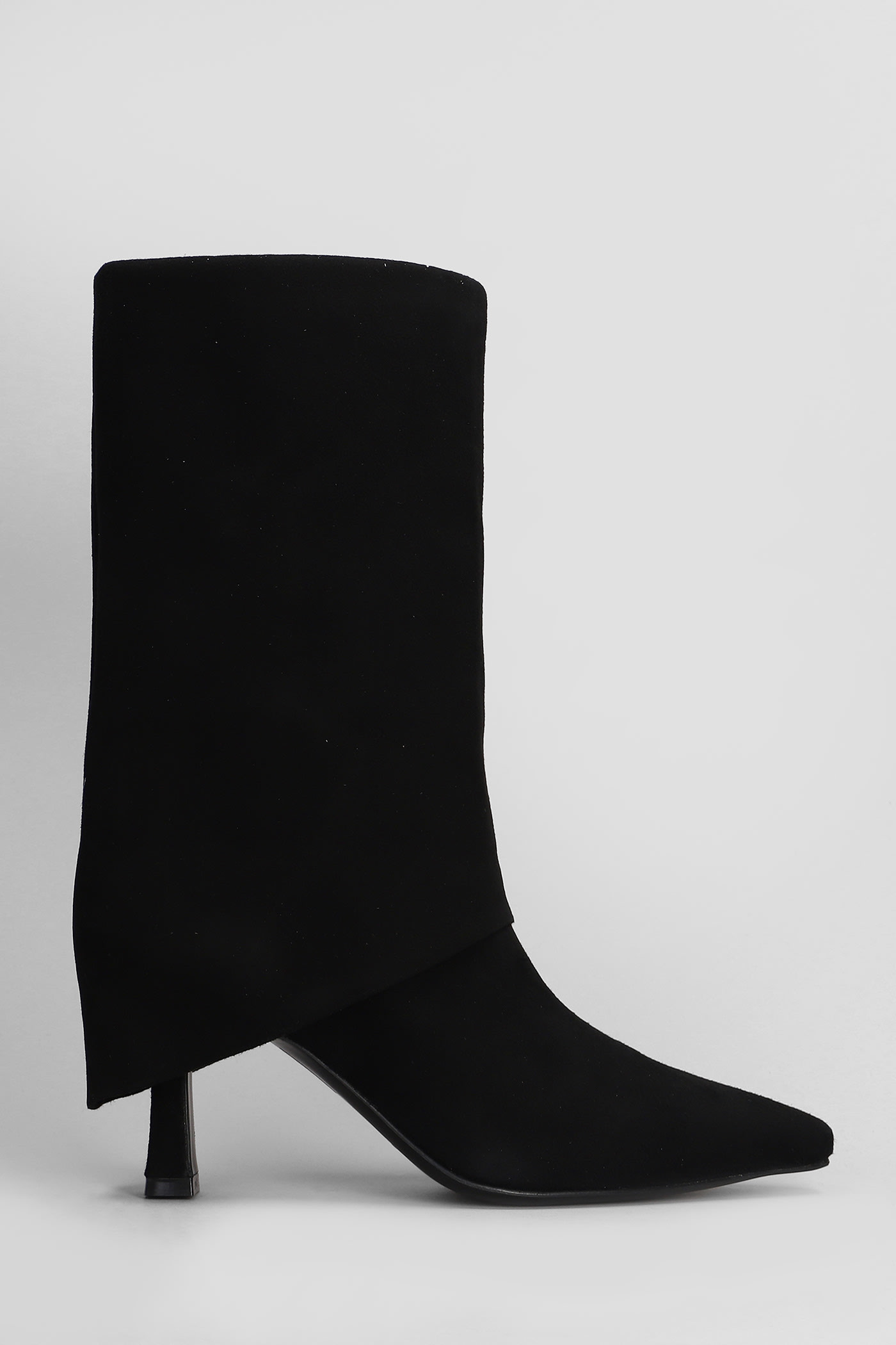 JULIE DEE HIGH HEELS BOOTS IN BLACK SUEDE 