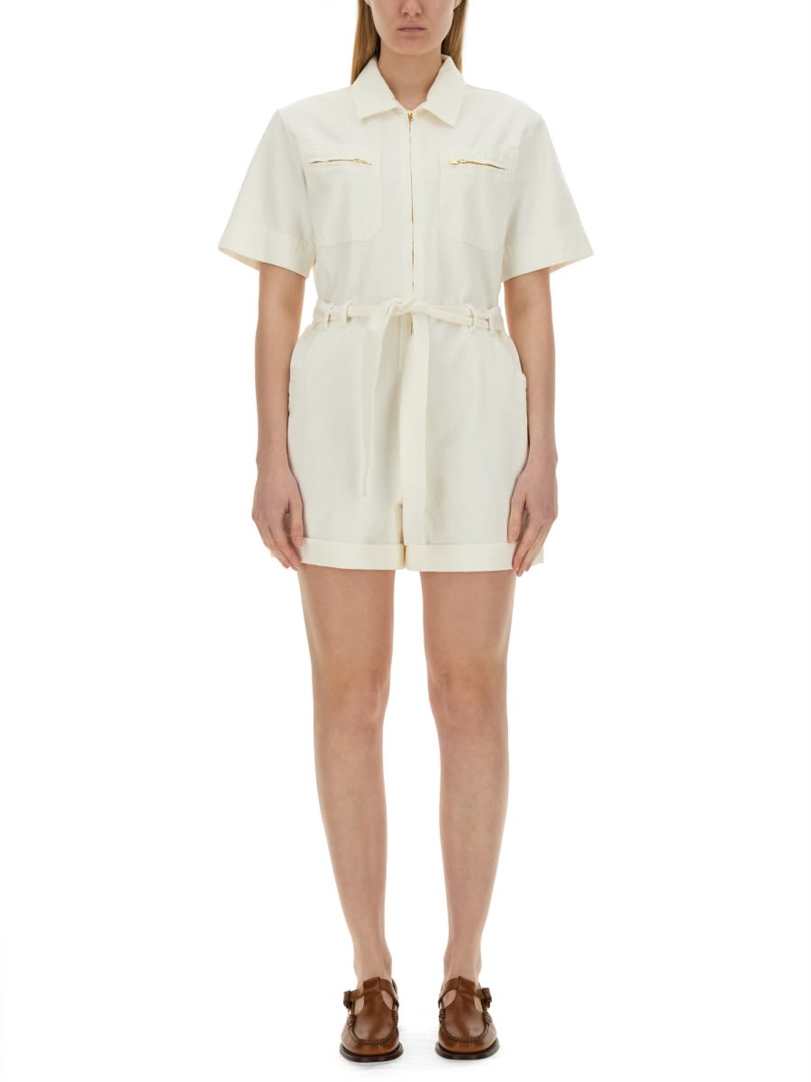 Apc Jumpsuit With Belt In White
