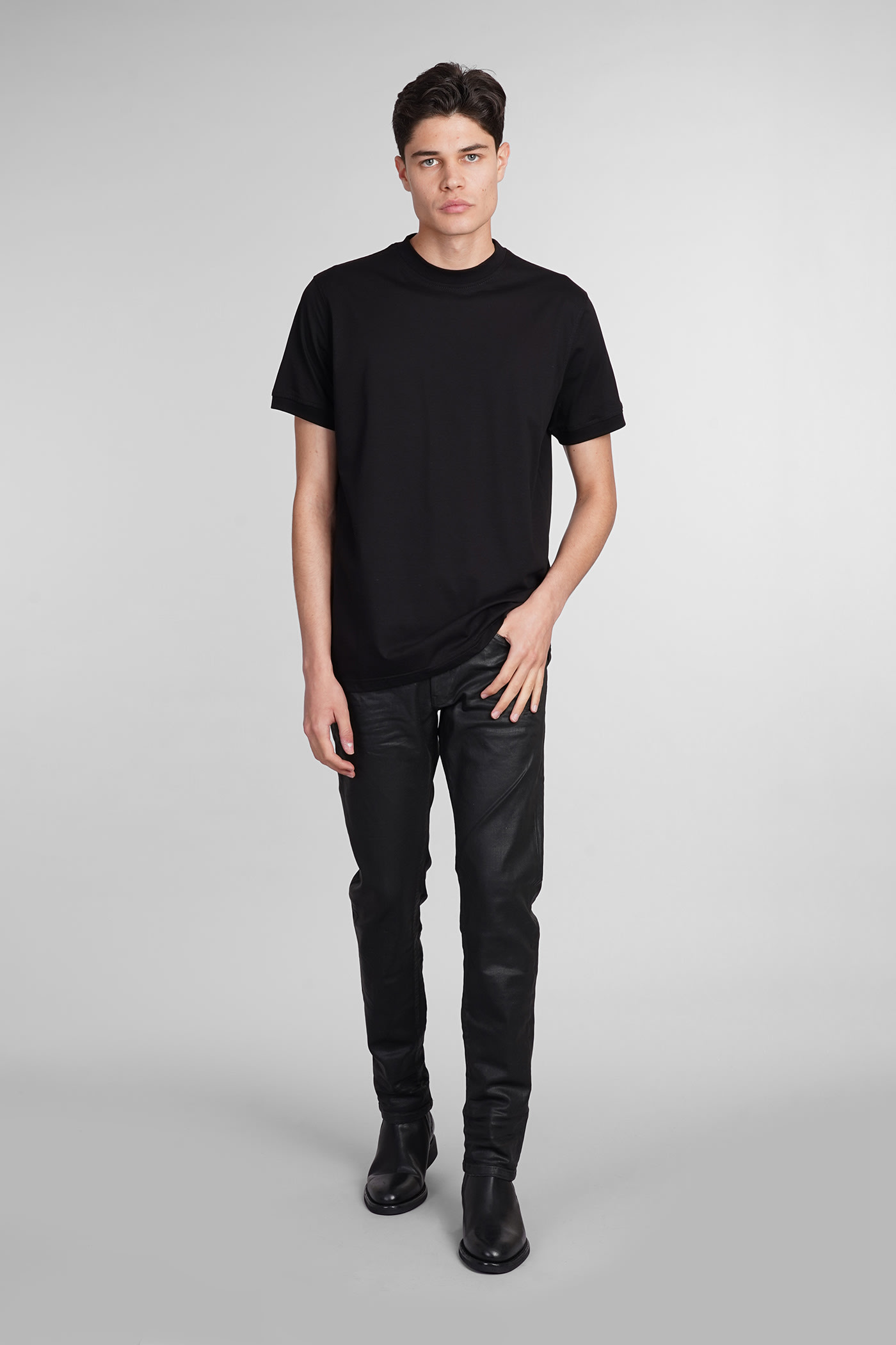 Shop Salvatore Santoro T-shirt In Black Cotton