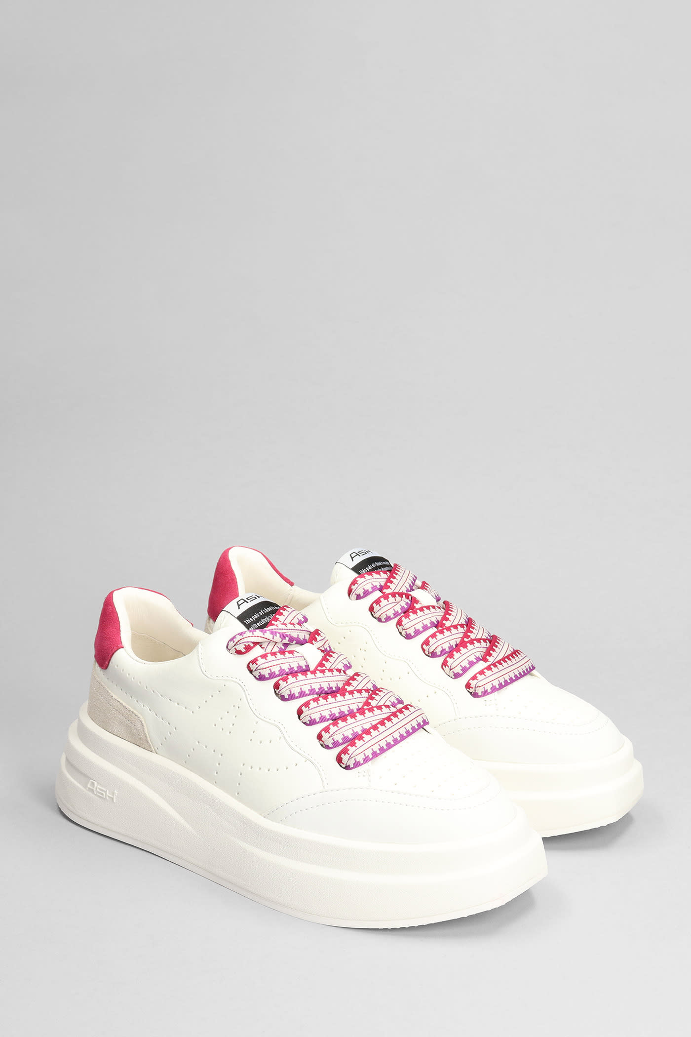 Shop Ash Impulsbis Sneakers In White Suede And Leather In Bianco