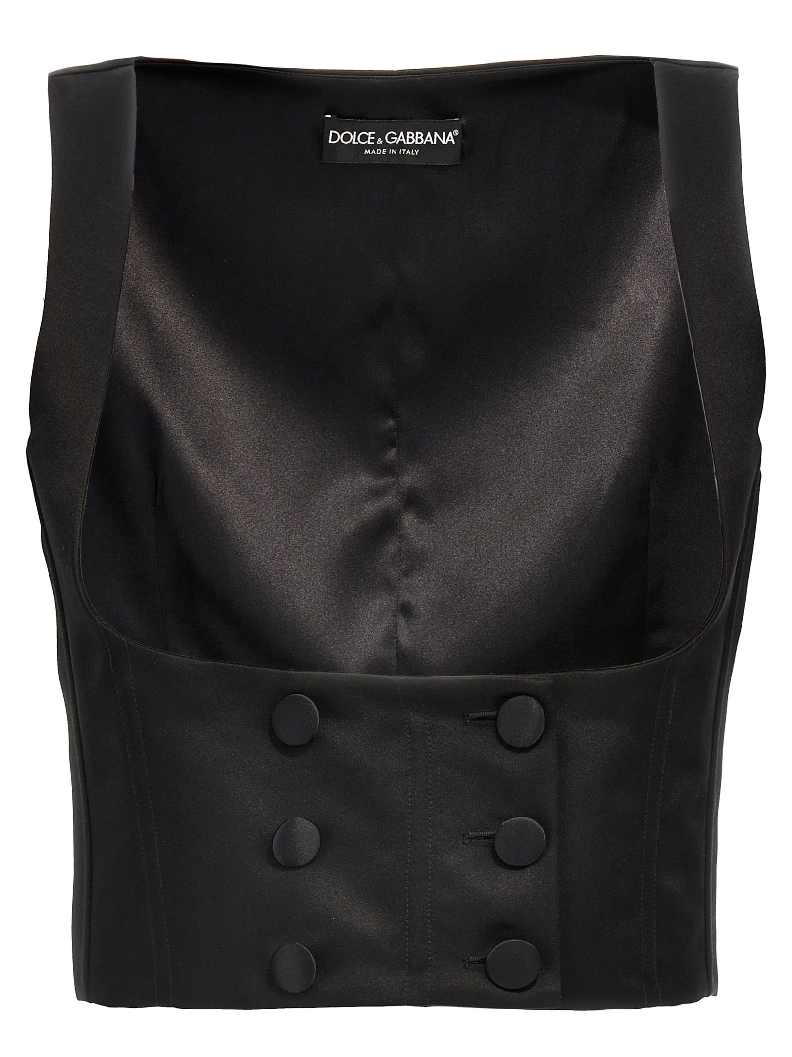 Shop Dolce & Gabbana Tuxedo Gilet In Black