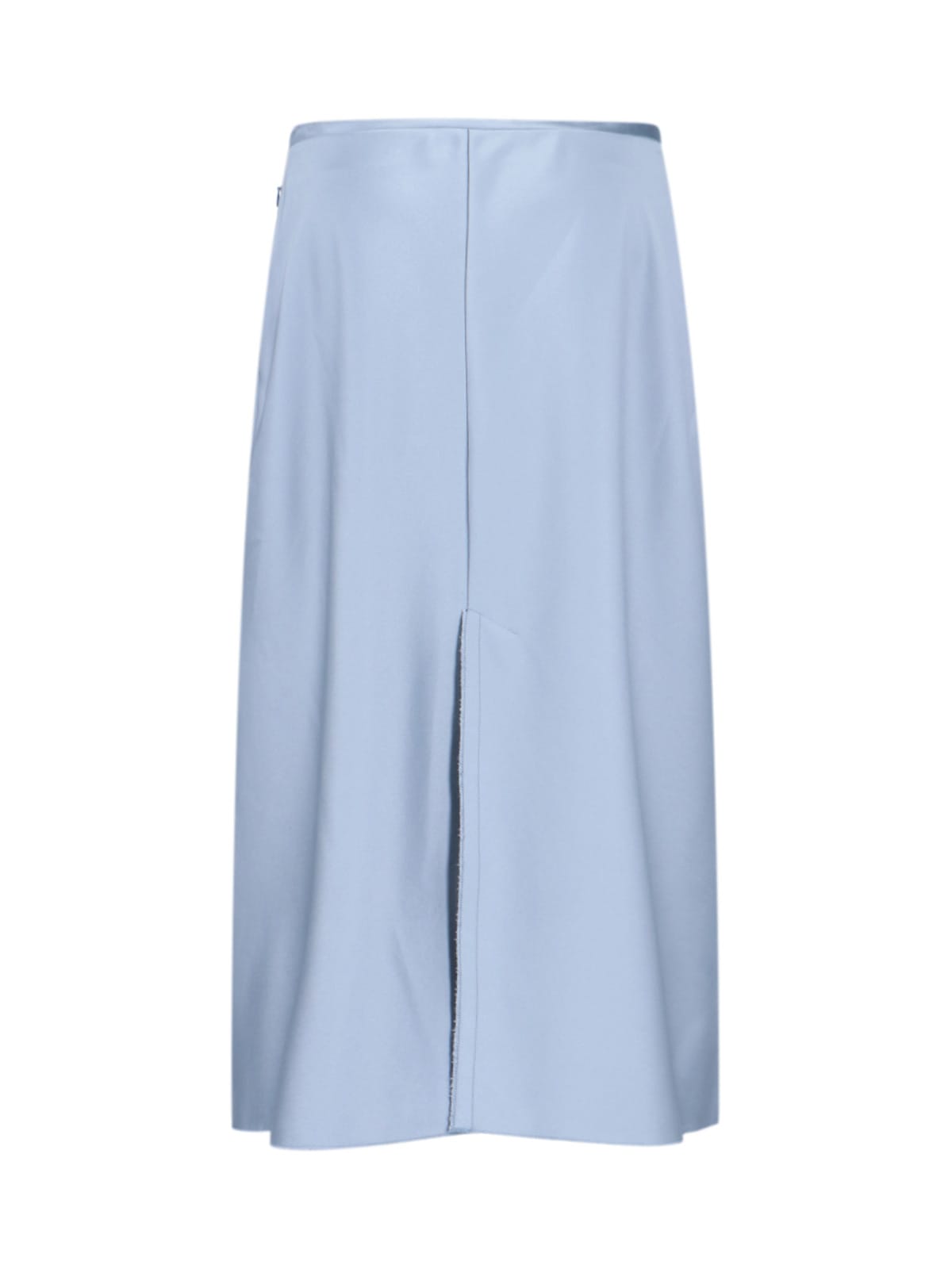 Ami Alexandre Mattiussi Midi Skirt With Seam Detailing And Side Slit In Blue