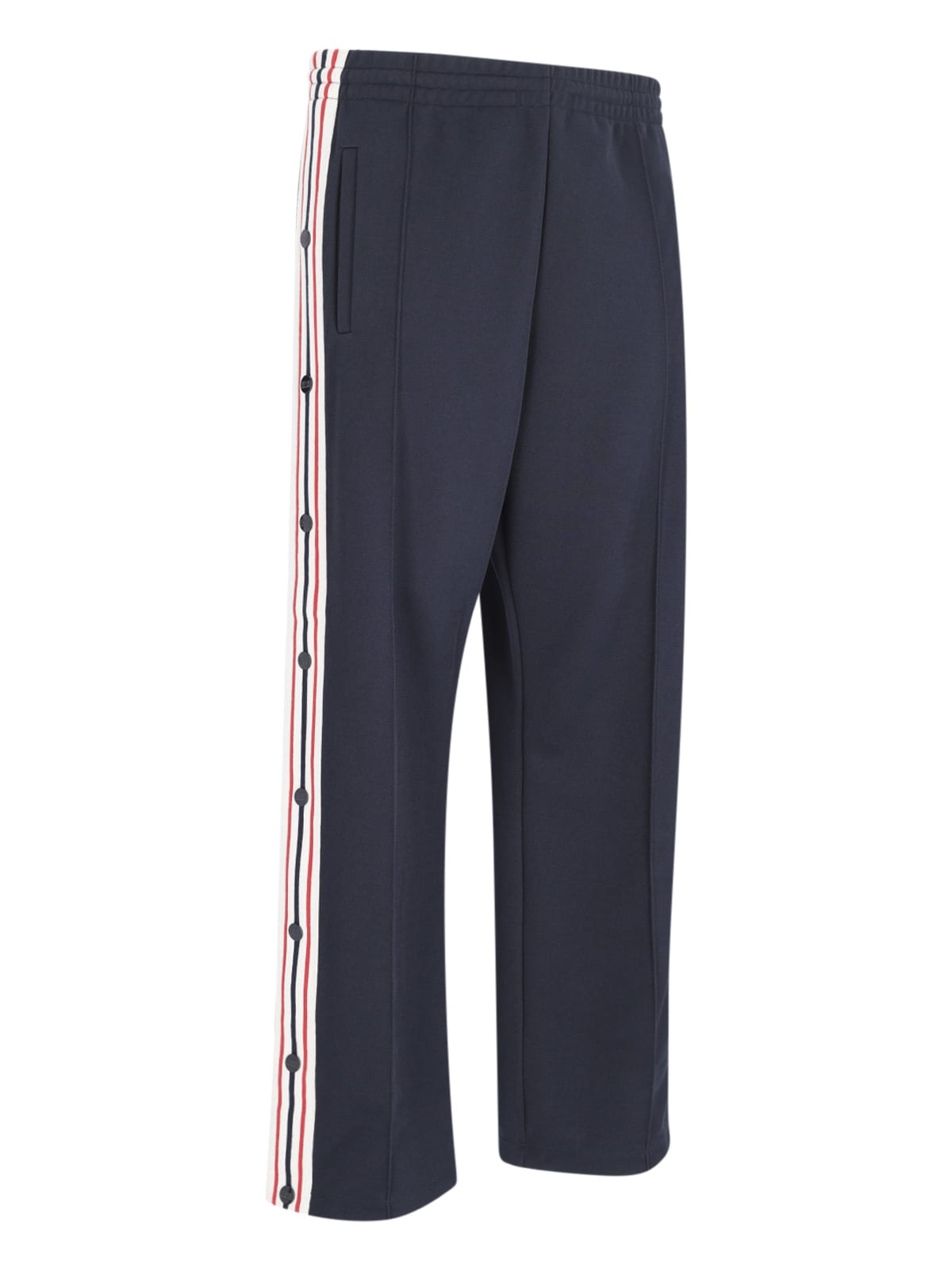 Shop Golden Goose Side Buttons Trousers In Blue