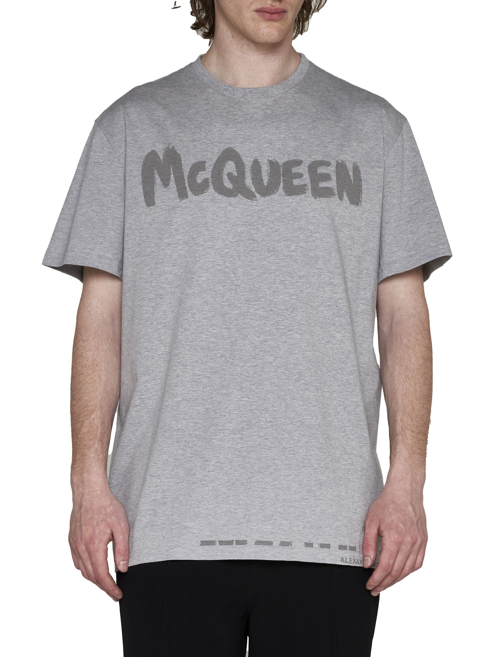Alexander Mcqueen Alexander Mc Queen Graffiti T Shirt In Grey