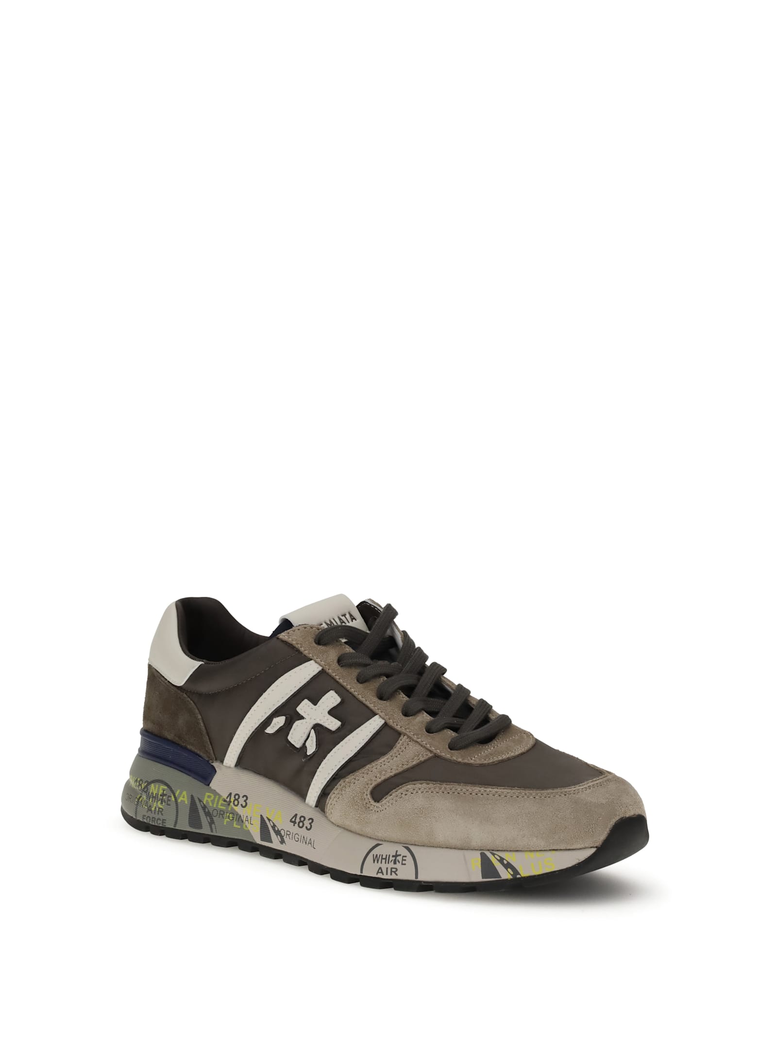 Premiata Lander Cross-detail Suede Sneakers In Multi