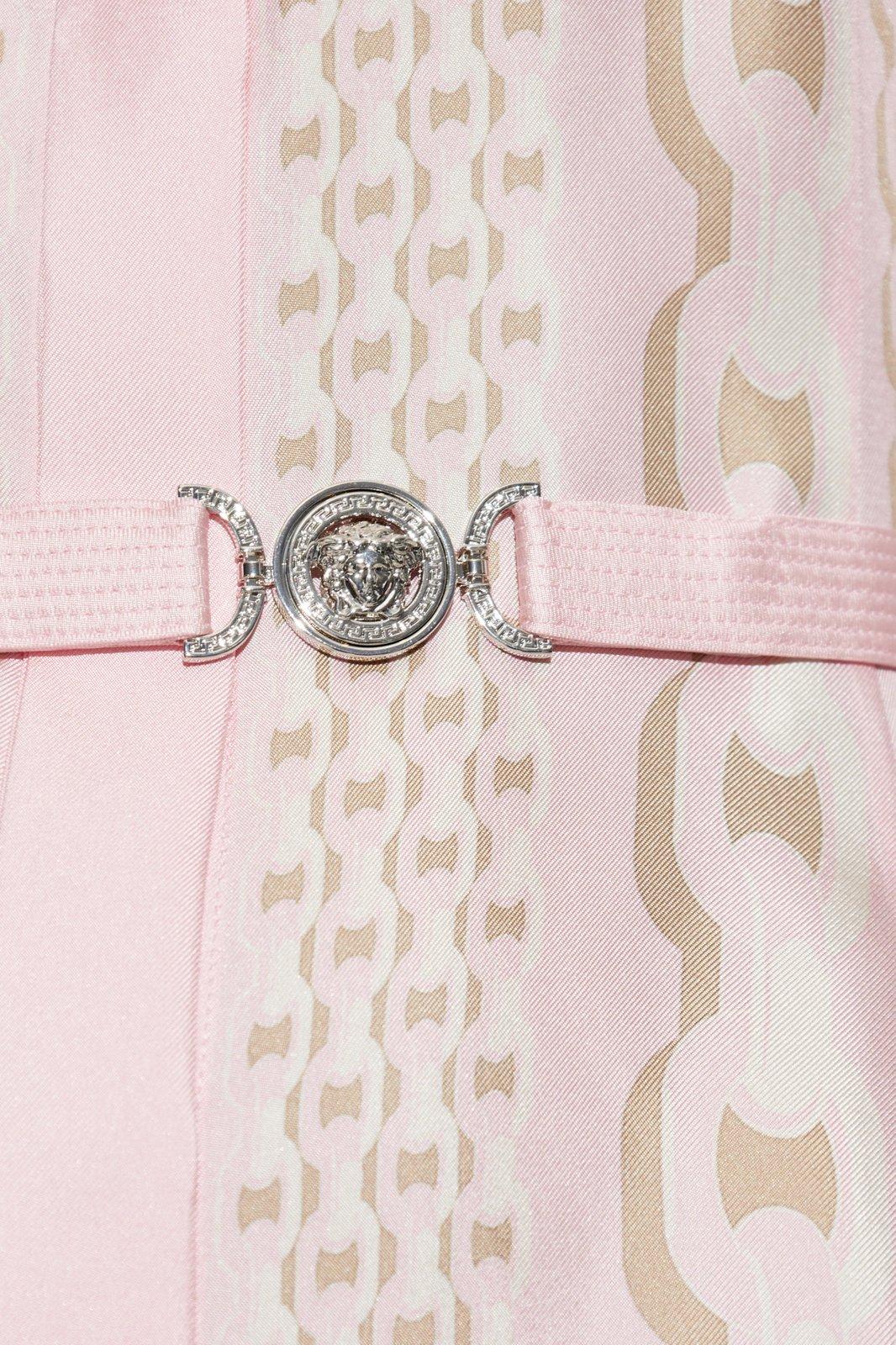 Versace Barocco Chain Pattern Mini Shirt Dress