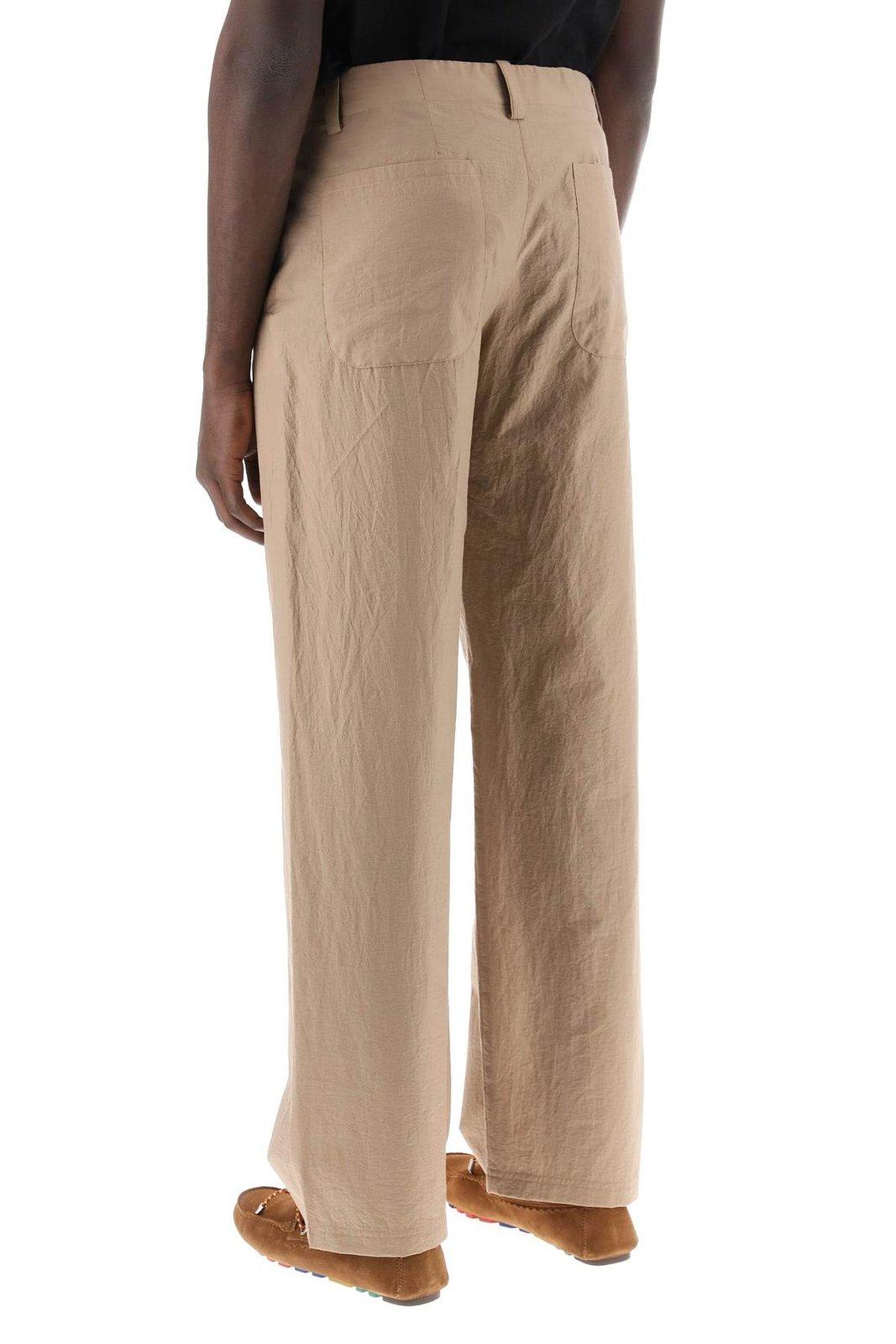 Shop Apc Creased Straight-leg Trousers In Cac Icy Brown