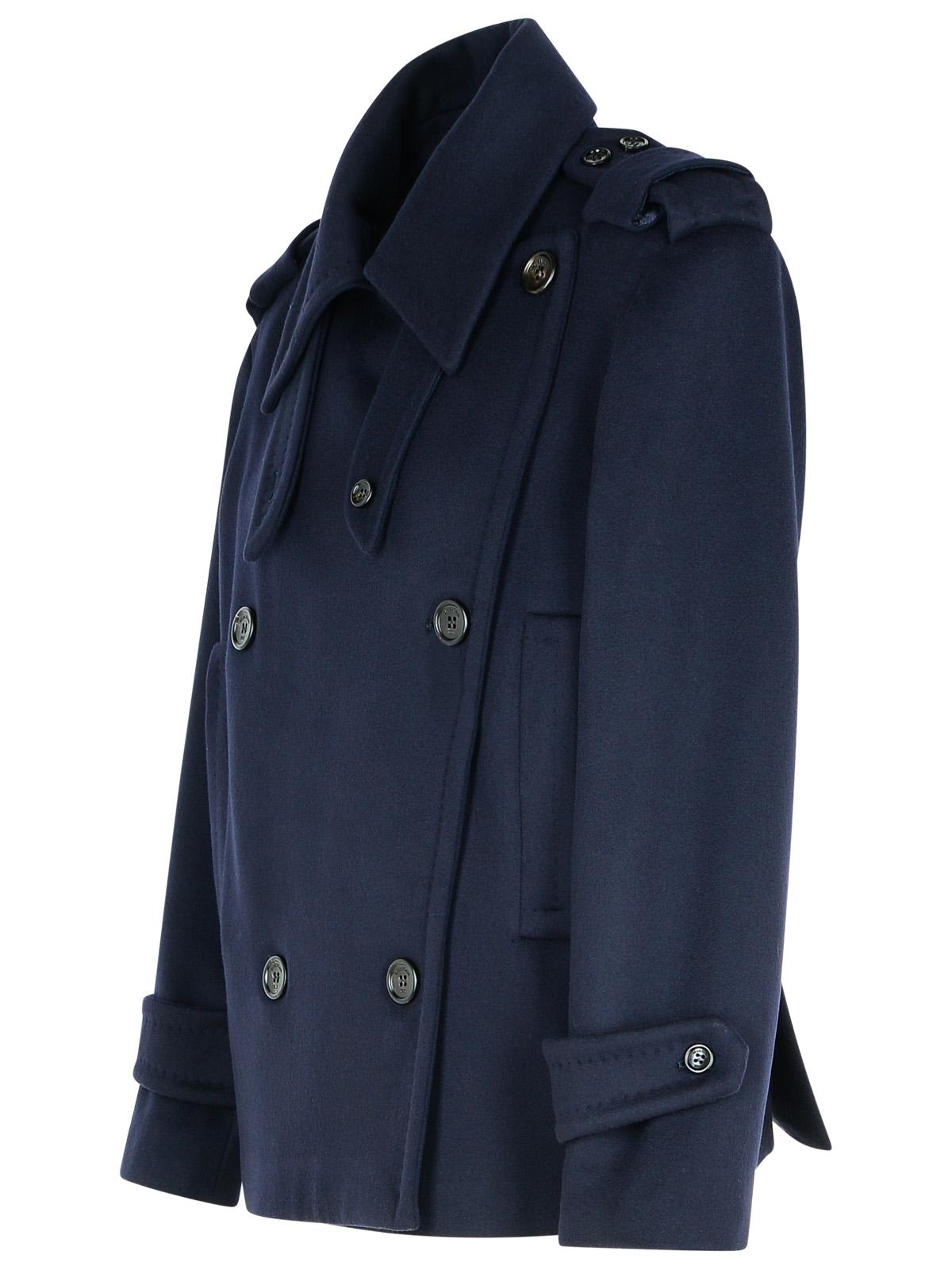 MAX MARA LAVENO BLUE WOOL BLEND COAT 