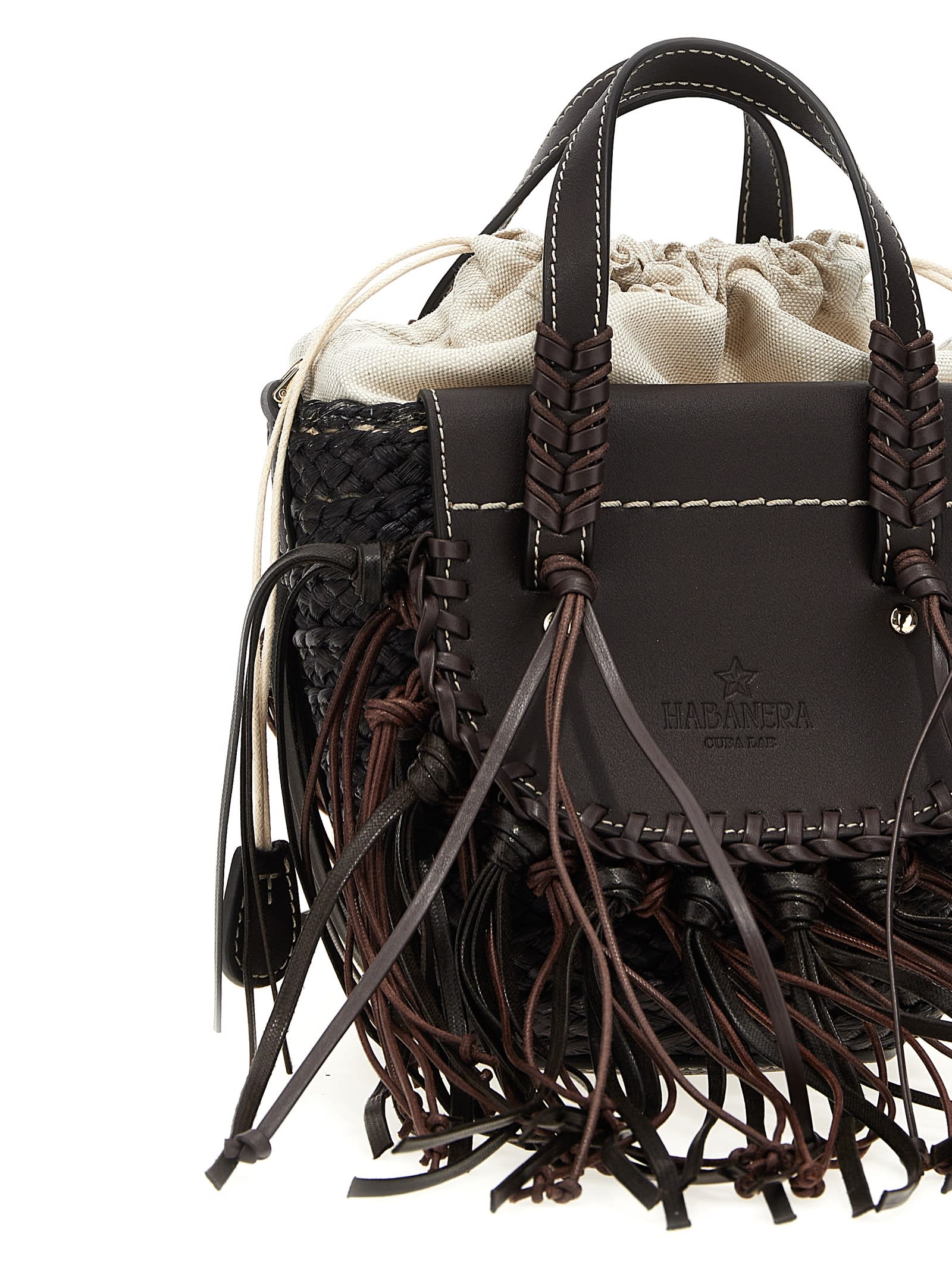 Cuba Lab 'habanera Fringes - Ebony' Handbag In Brown