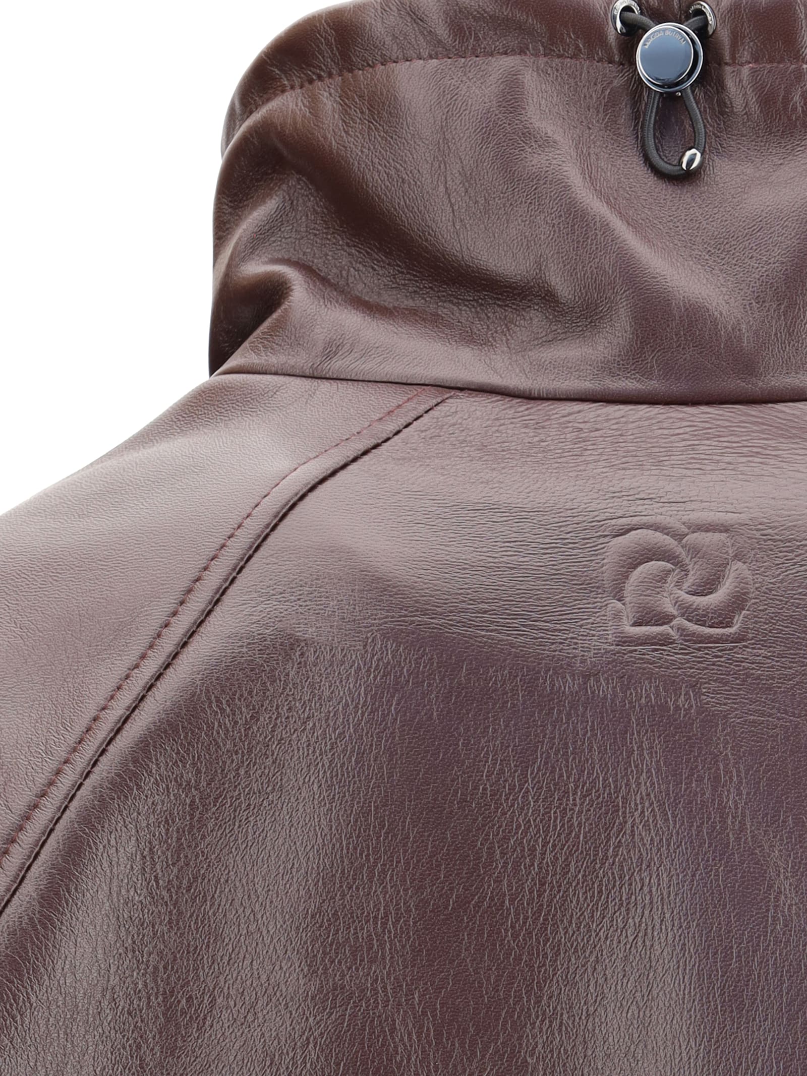 Magda Butrym Oversized Leather Jacket In Brown