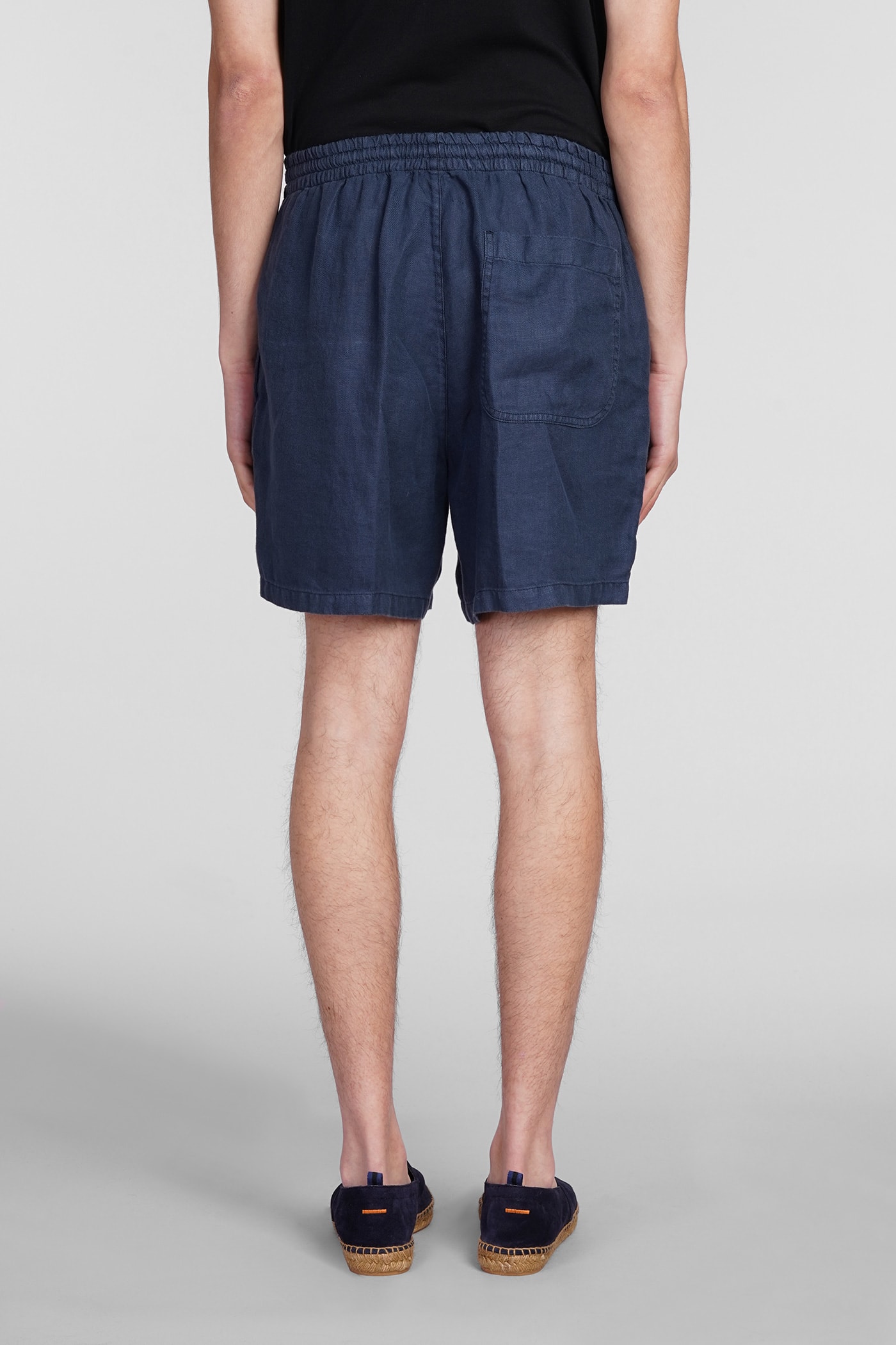 Shop Aspesi Bermuda Roque Shorts In Blue Chanvre In Navy