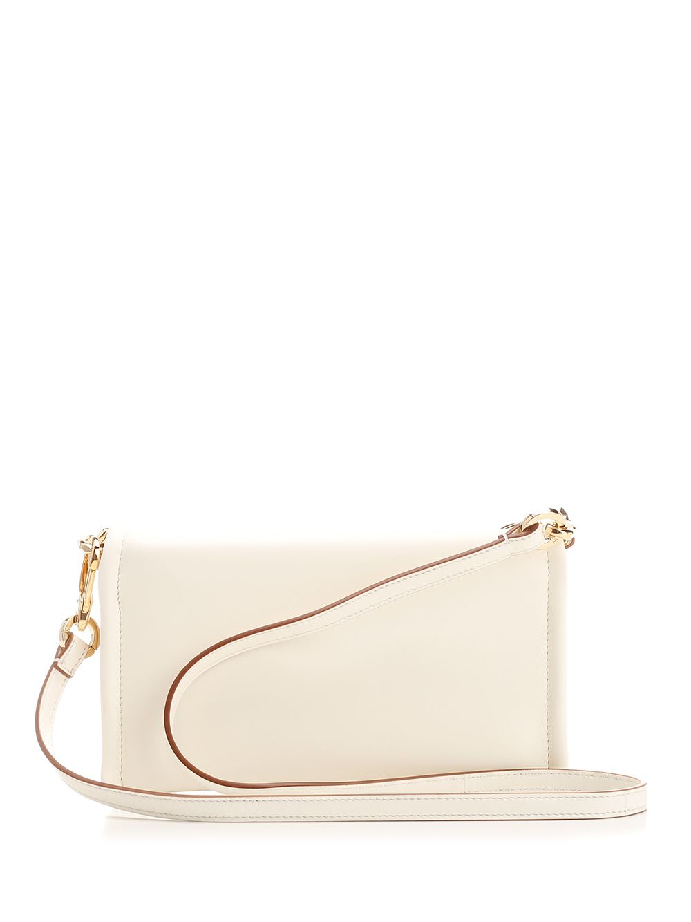 Shop Valentino Vlogo Chain Clutch In White