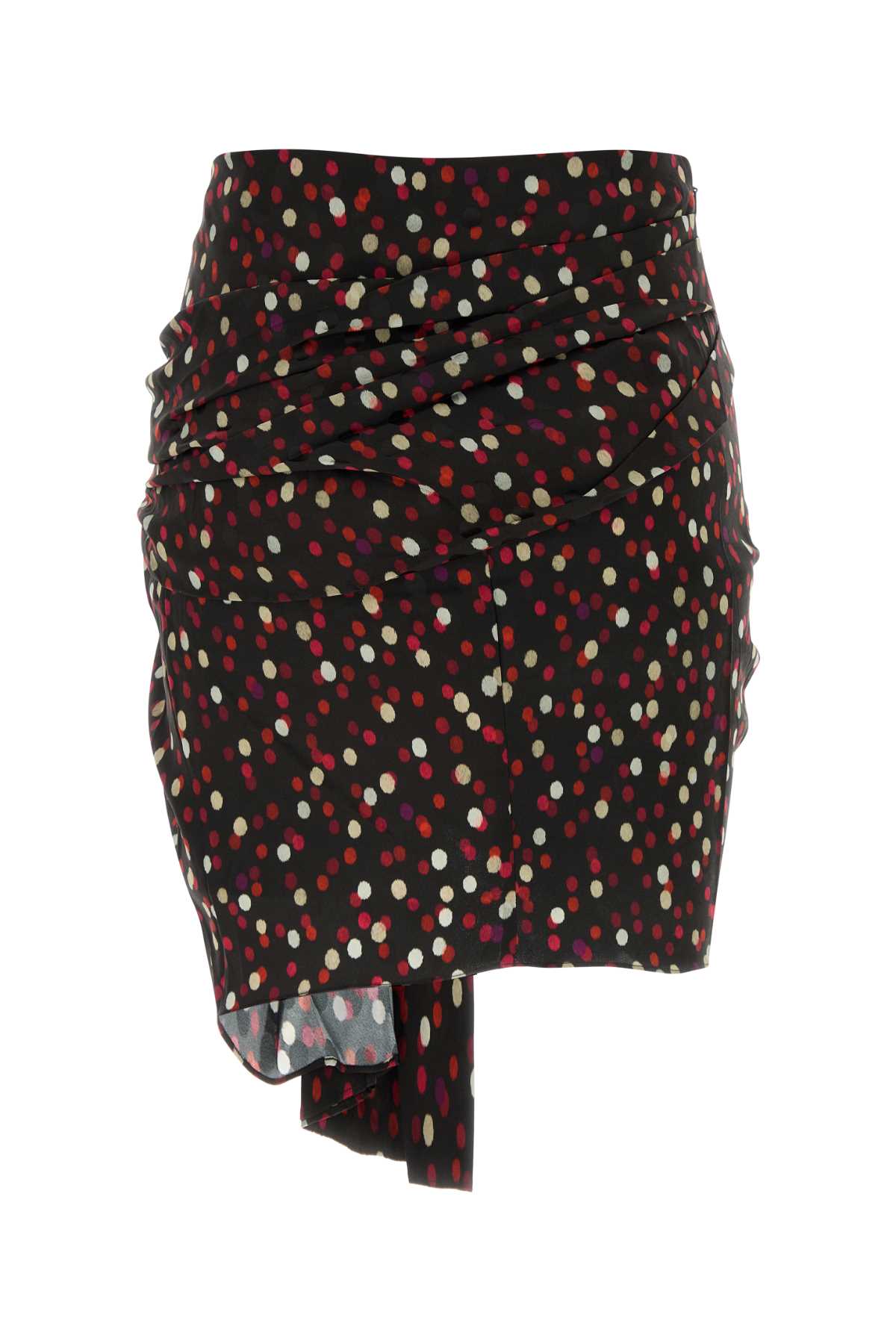 Isabel Marant Asymmetric Hem Mini Skirt With Polka Dots In Brown