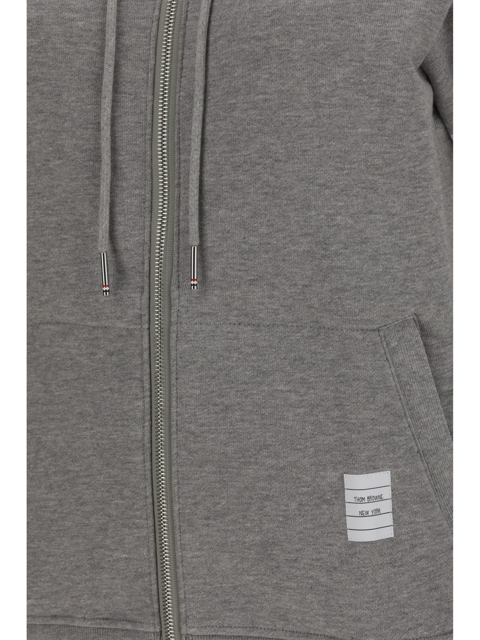 Thom Browne Hoodie In Light Grey