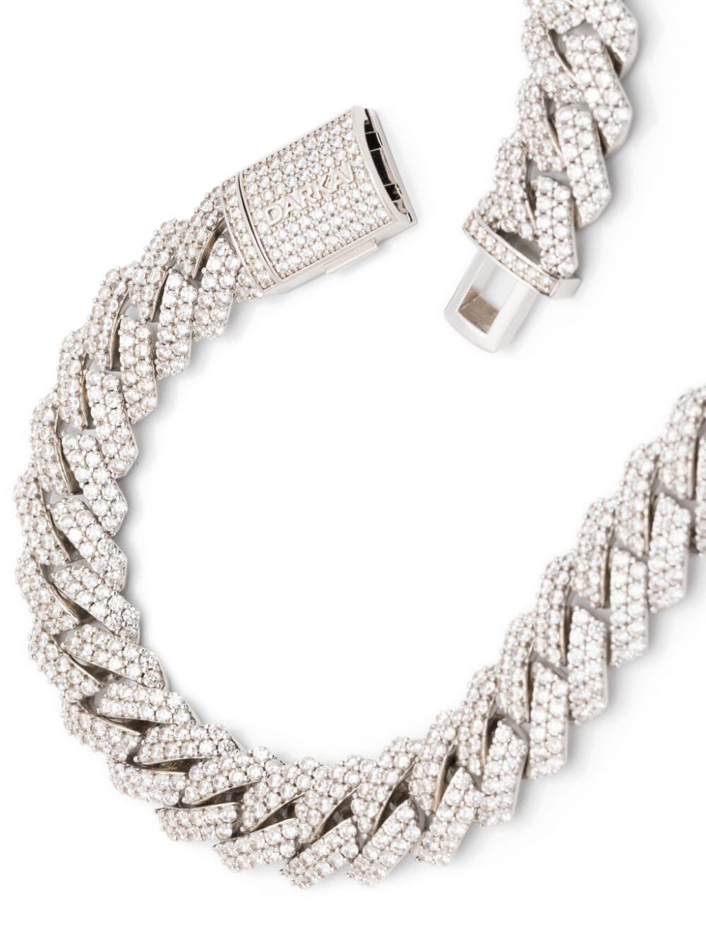 Shop Darkai White Prong Pave Necklace In Bbdil White