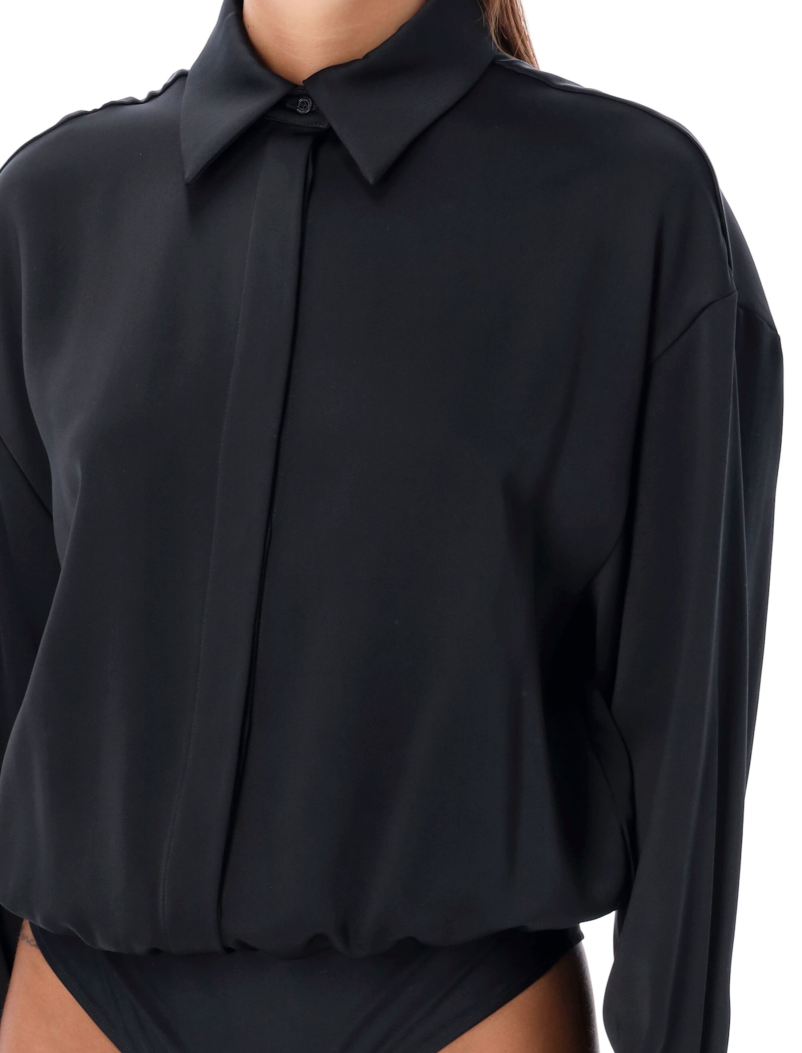 Shop Emporio Armani Silk Body Blouse In 999