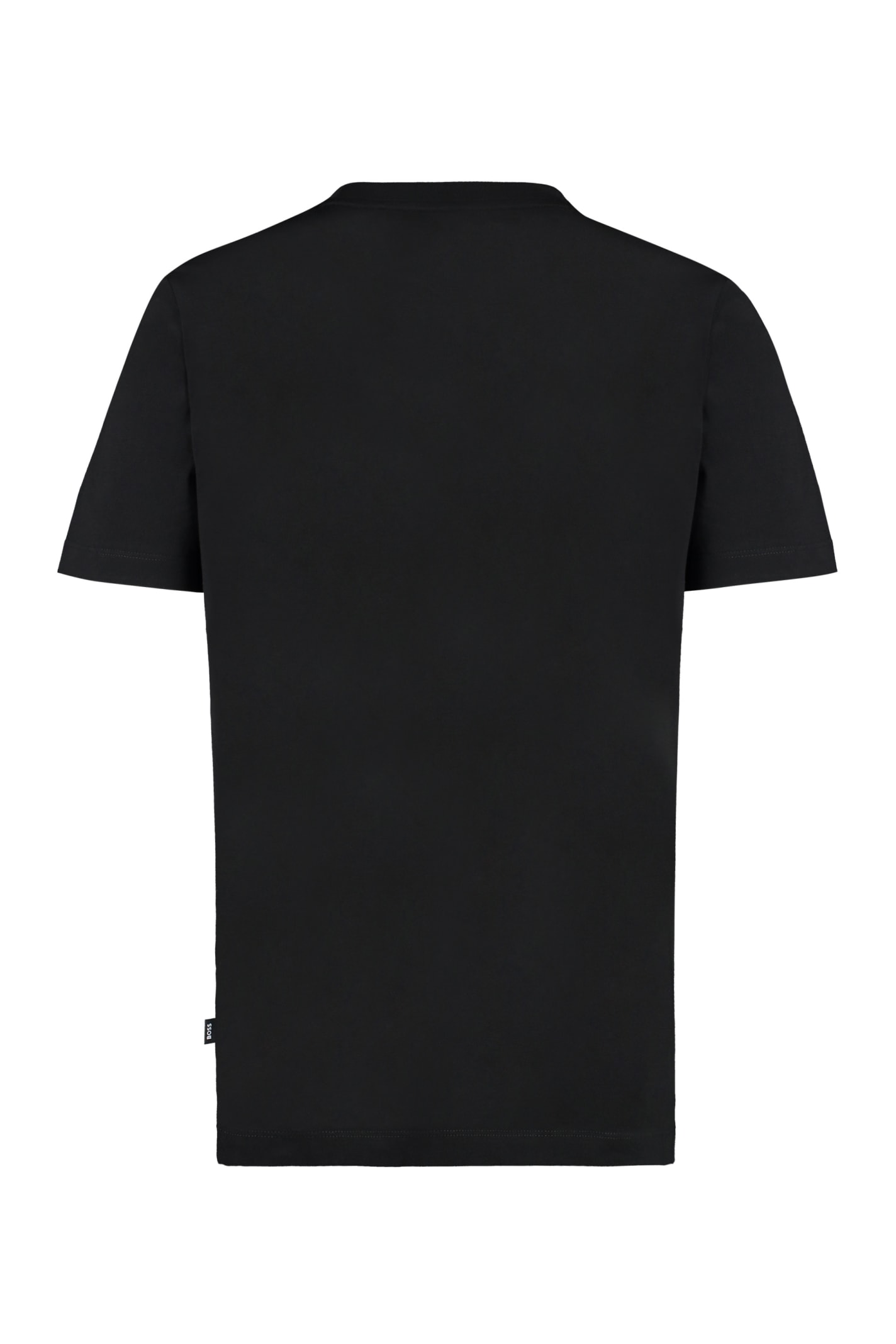 Shop Hugo Boss Logo Cotton T-shirt In Black