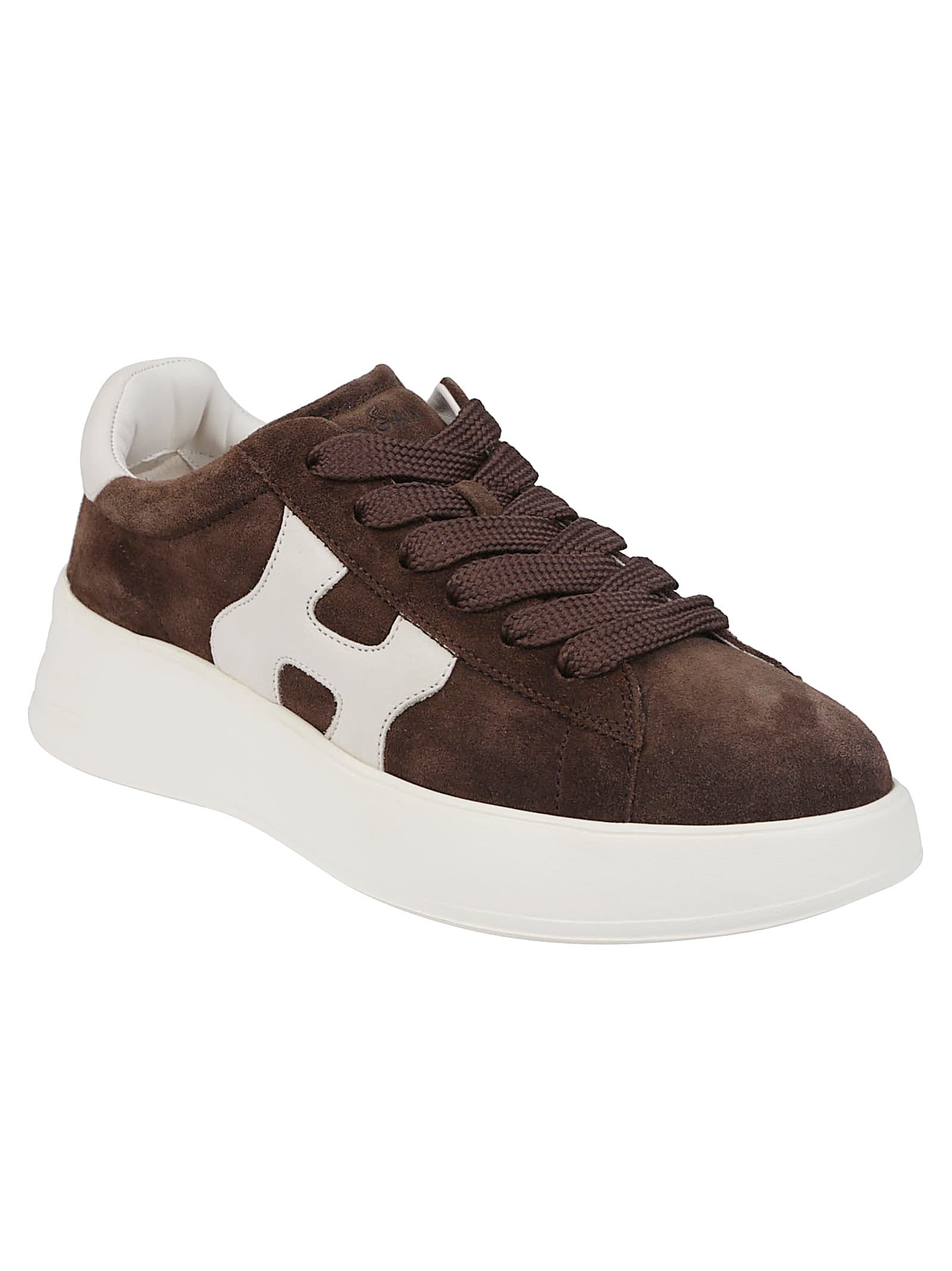 Hogan Suede Upper Sneakers With Rubber Sole In Brown