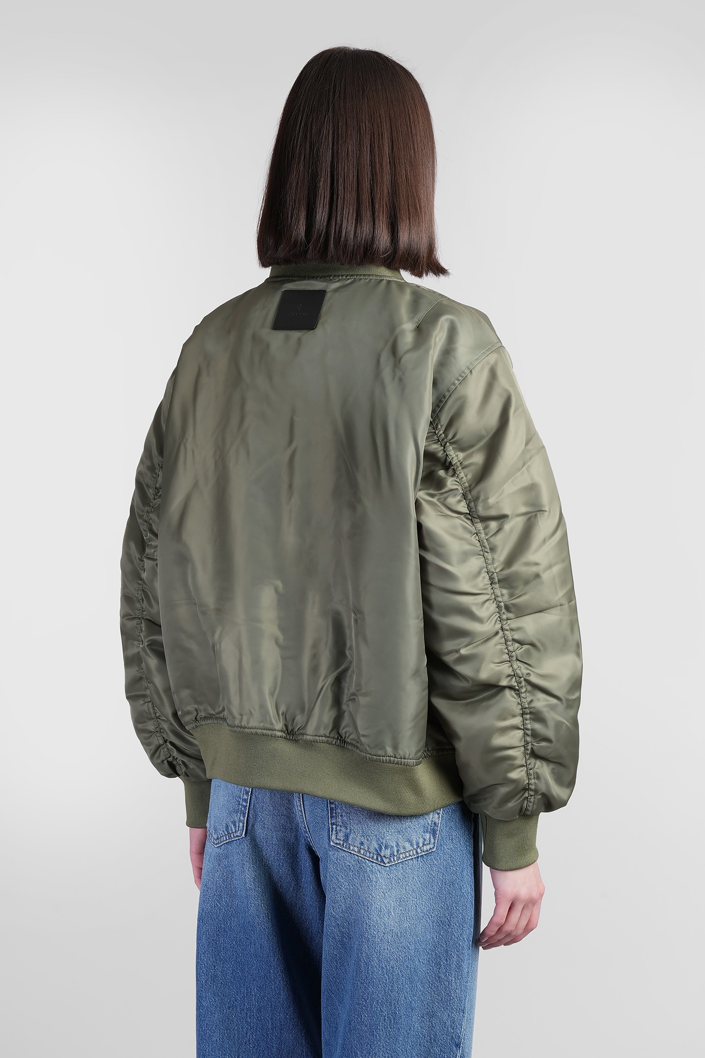 Anine Bing Leon Bomber In Green Polyester In Green